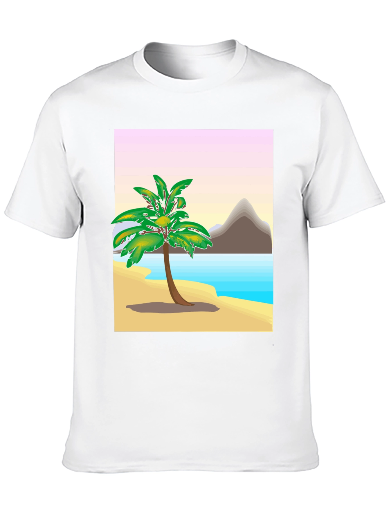 Tropical Island Graphic Tee - Black Cotton