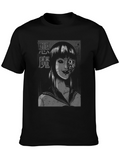 Junji Ito Inspired Black Graphic Tee