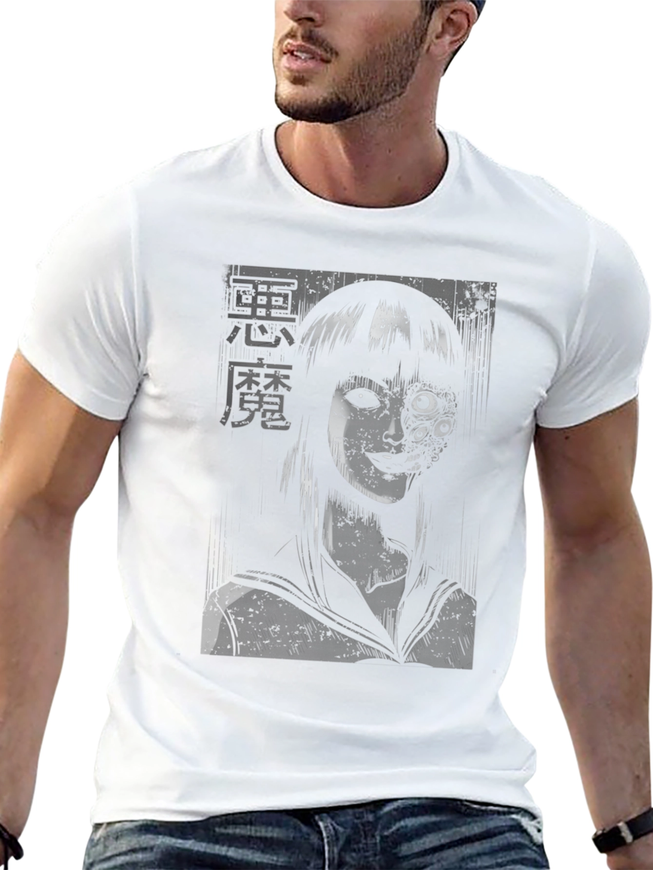 Junji Ito Inspired Black Graphic Tee
