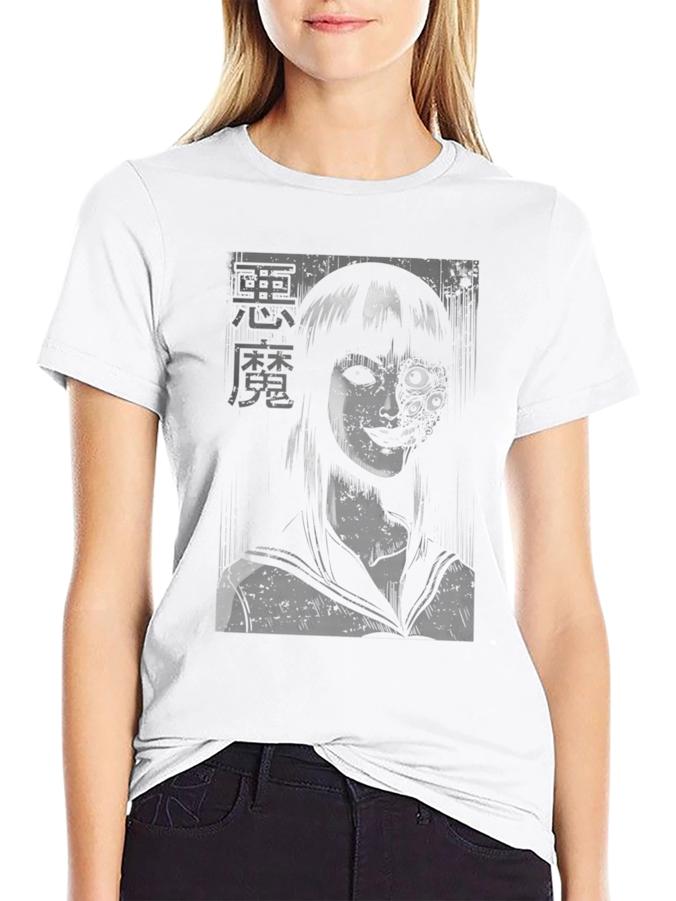 Junji Ito Inspired Black Graphic Tee