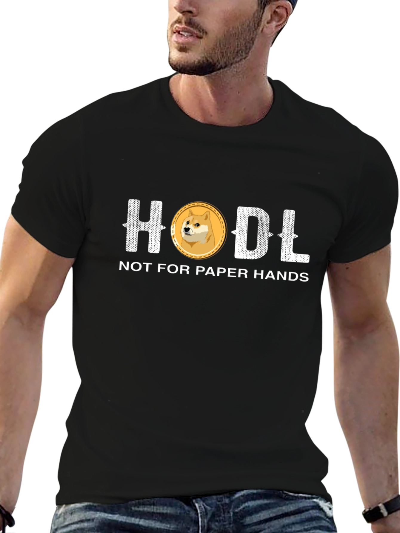 HODL Crypto Doge Coin Black T-Shirt