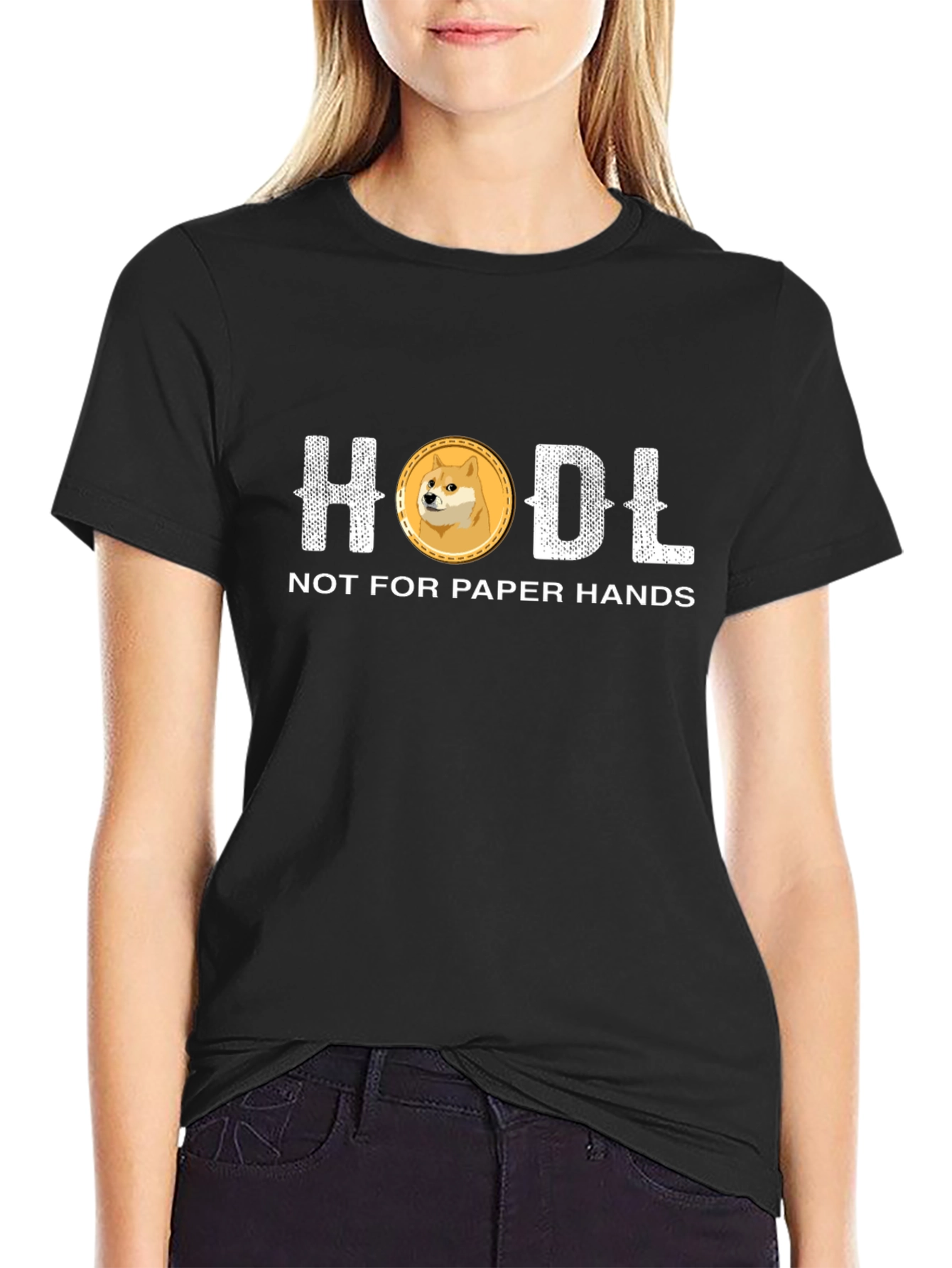 HODL Crypto Doge Coin Black T-Shirt