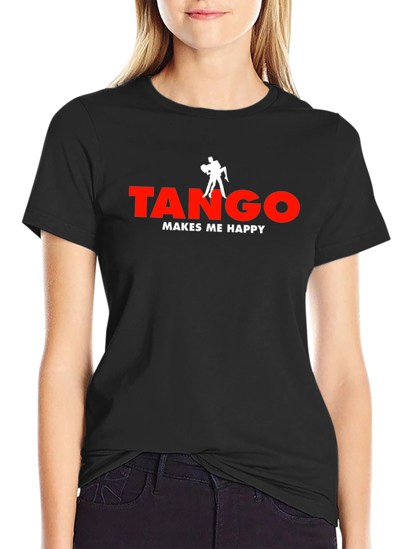 Tango Makes Me Happy Black T-Shirt