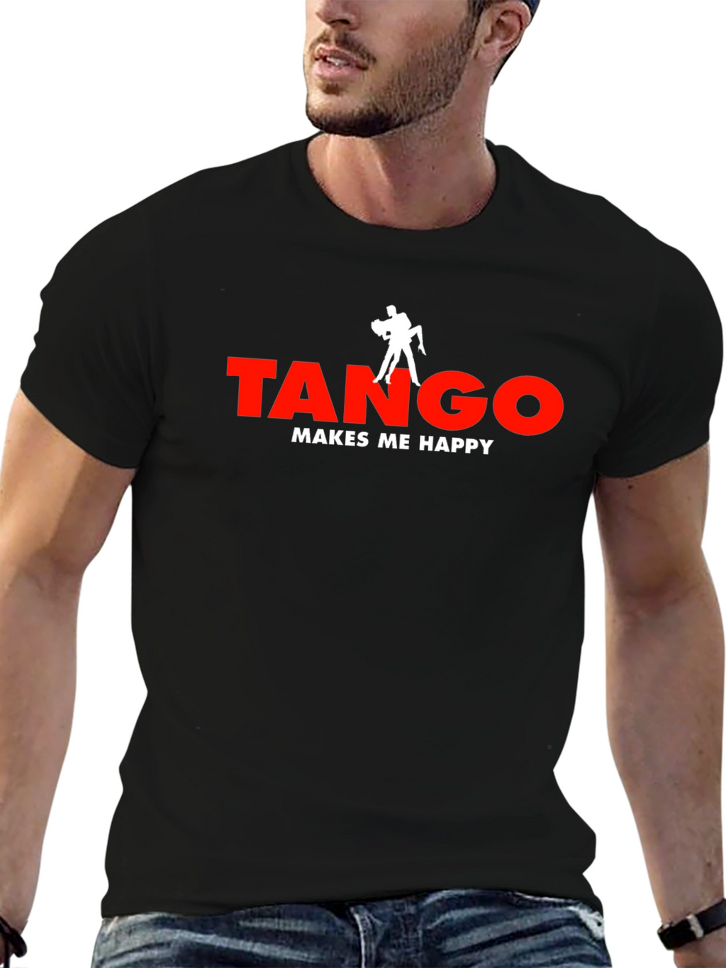 Tango Makes Me Happy Black T-Shirt