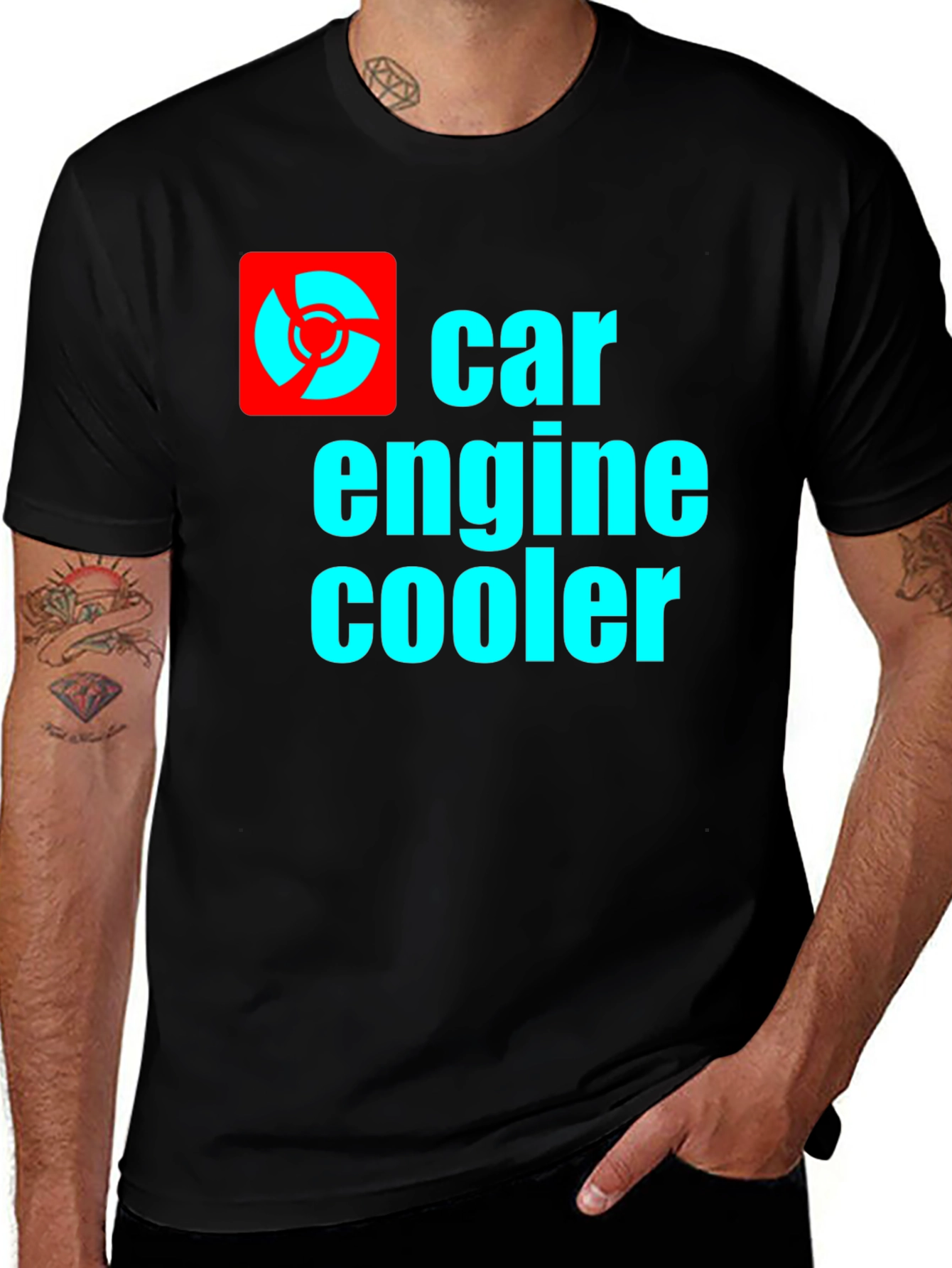 Car Engine Cooler T-Shirt - Black