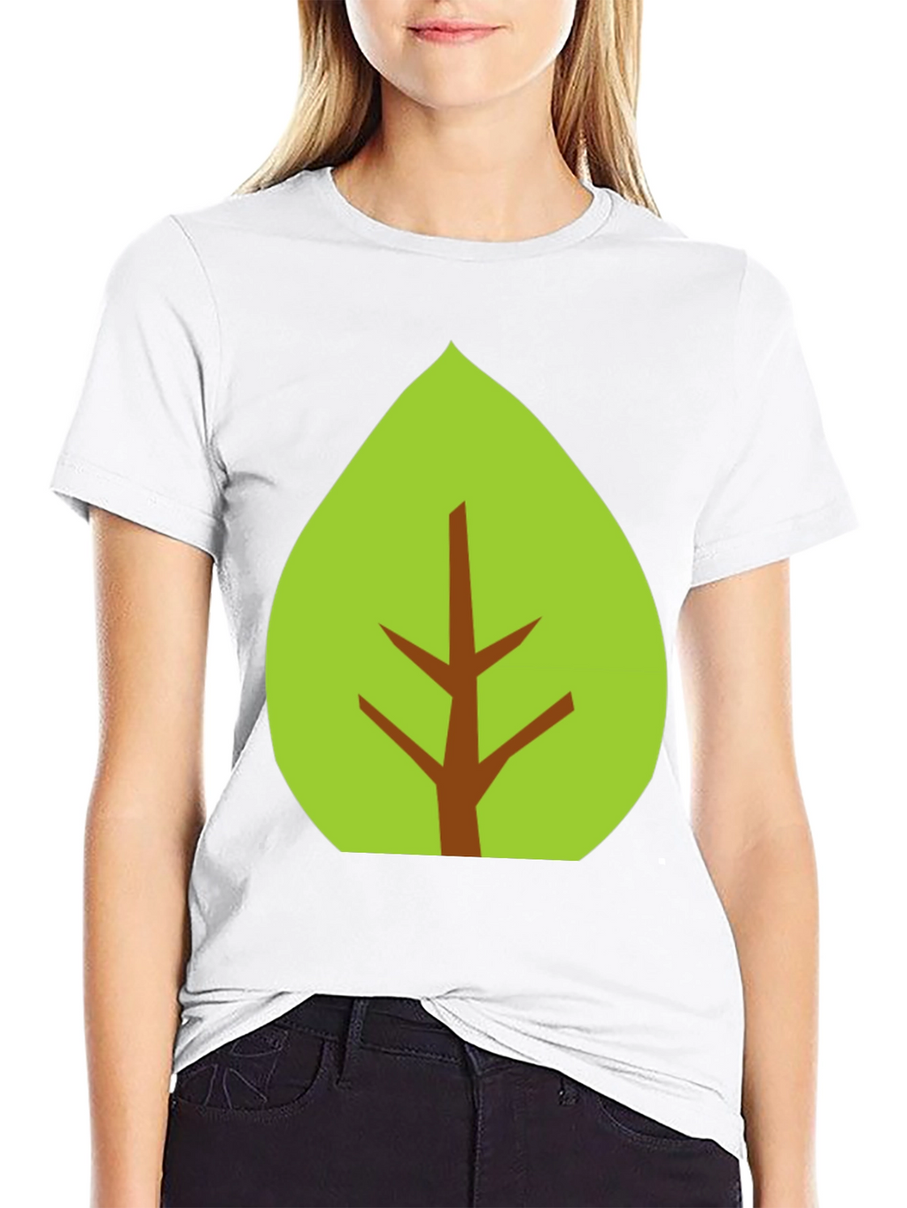 Leaf Graphic Black T-Shirt - Eco-Friendly Style