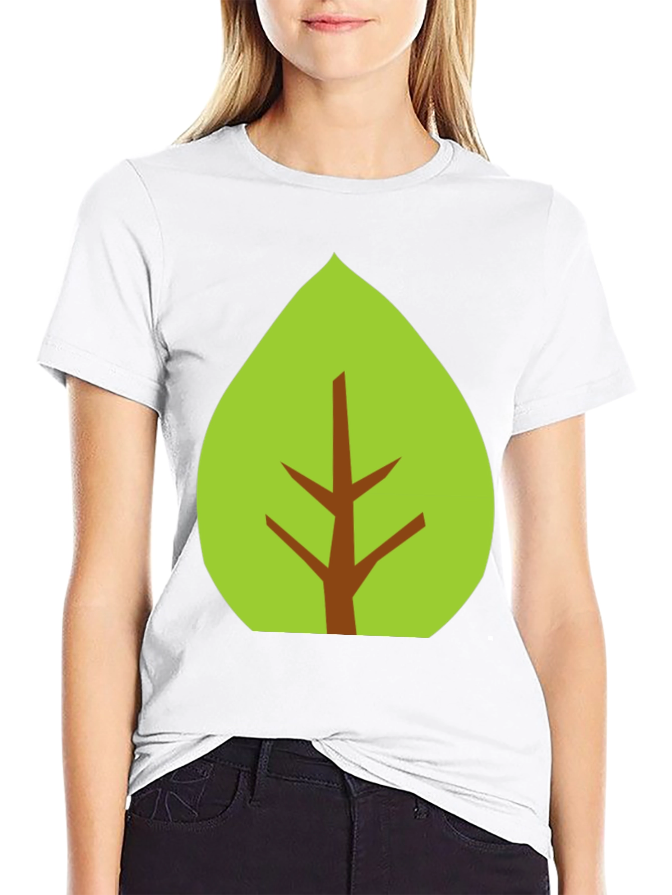 Leaf Graphic Black T-Shirt - Eco-Friendly Style