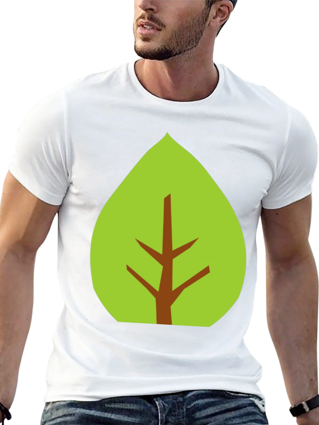 Leaf Graphic Black T-Shirt - Eco-Friendly Style