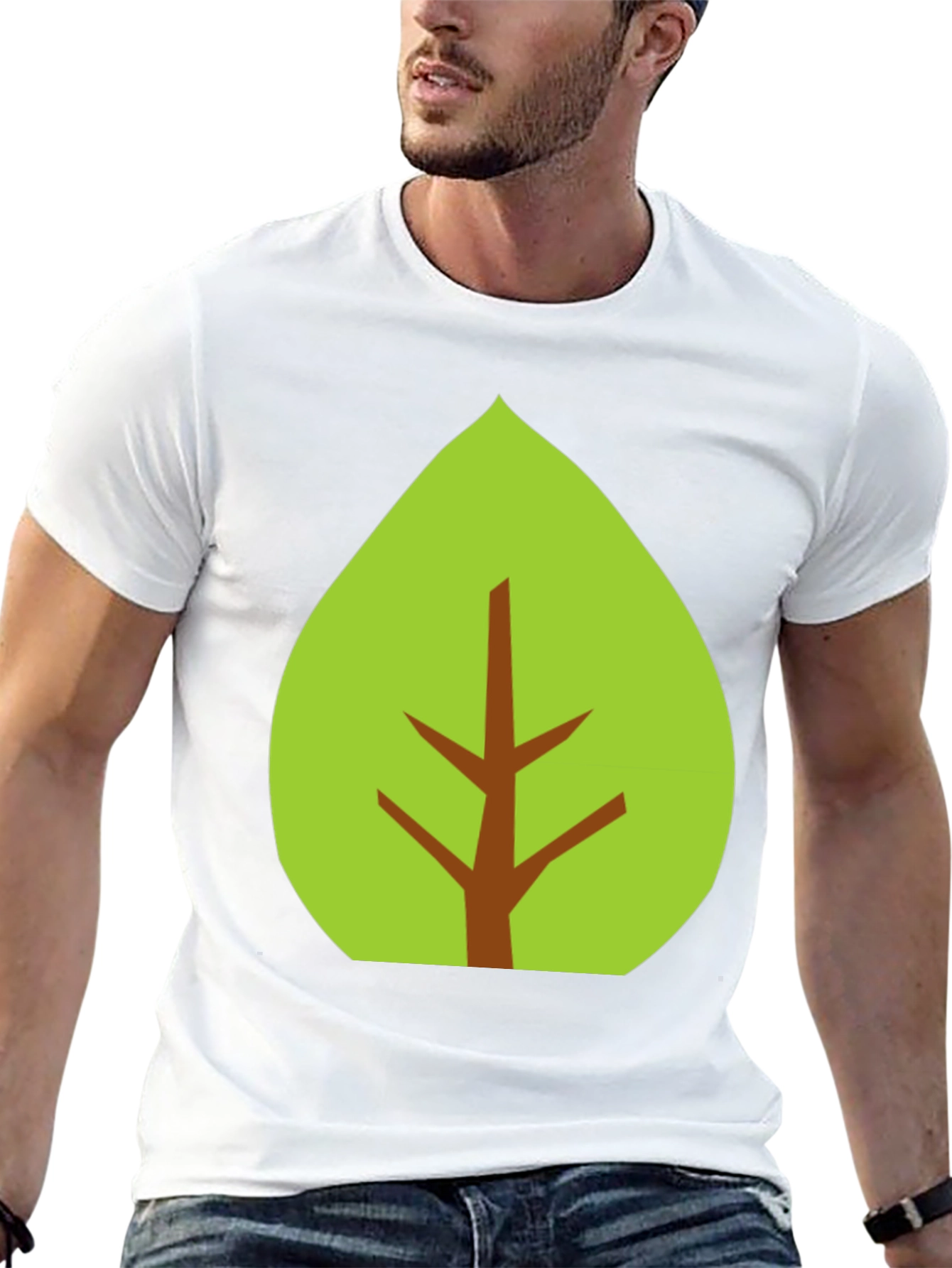Leaf Graphic Black T-Shirt - Eco-Friendly Style