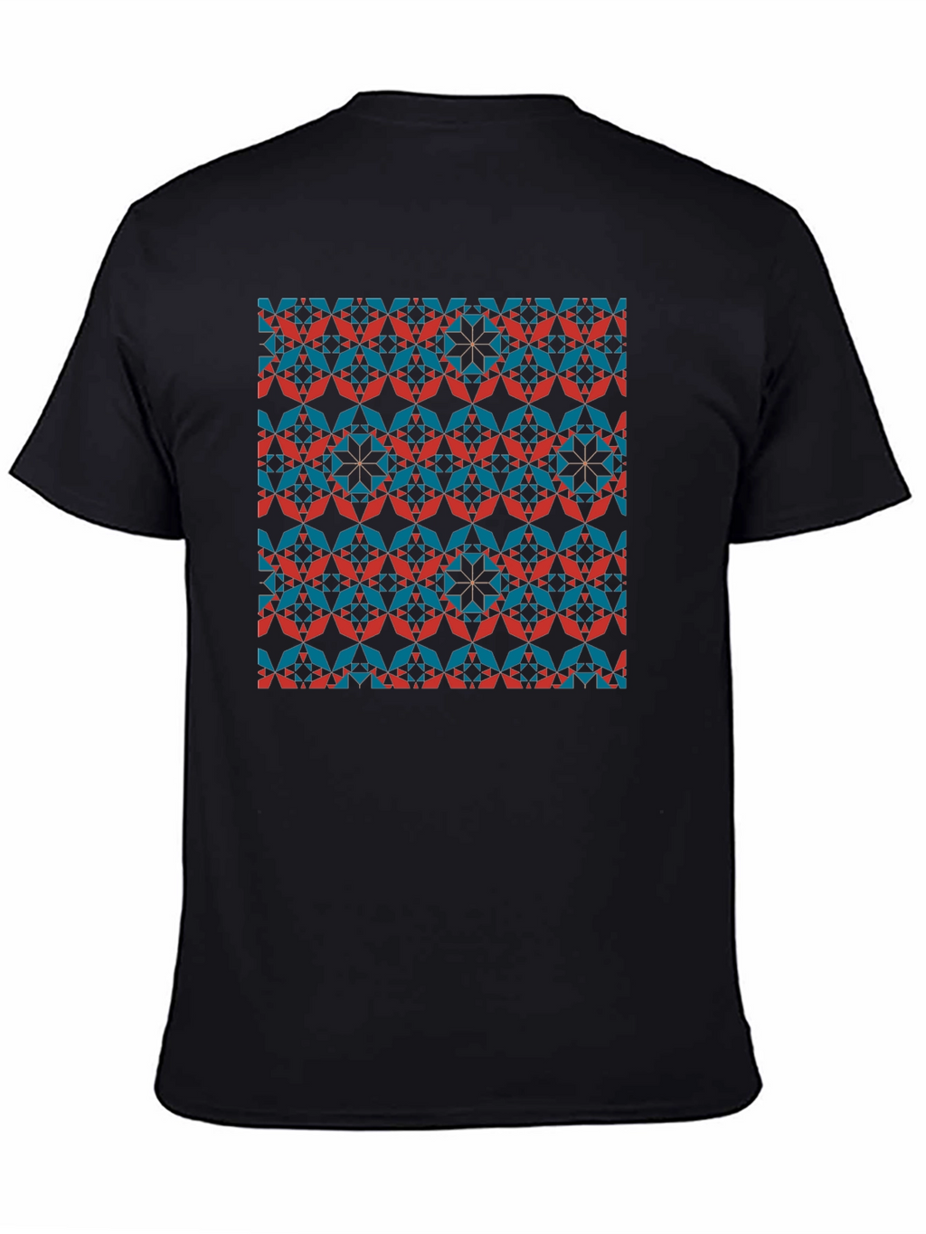 Geometric Patterned Crew Neck T-Shirt