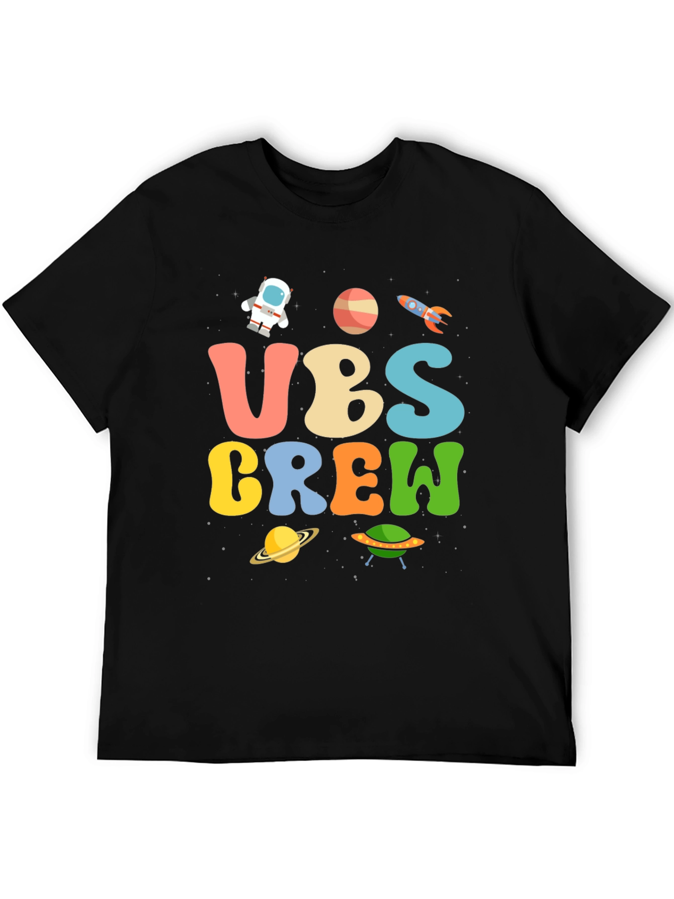 Space-Themed UBS Crew Graphic T-Shirt