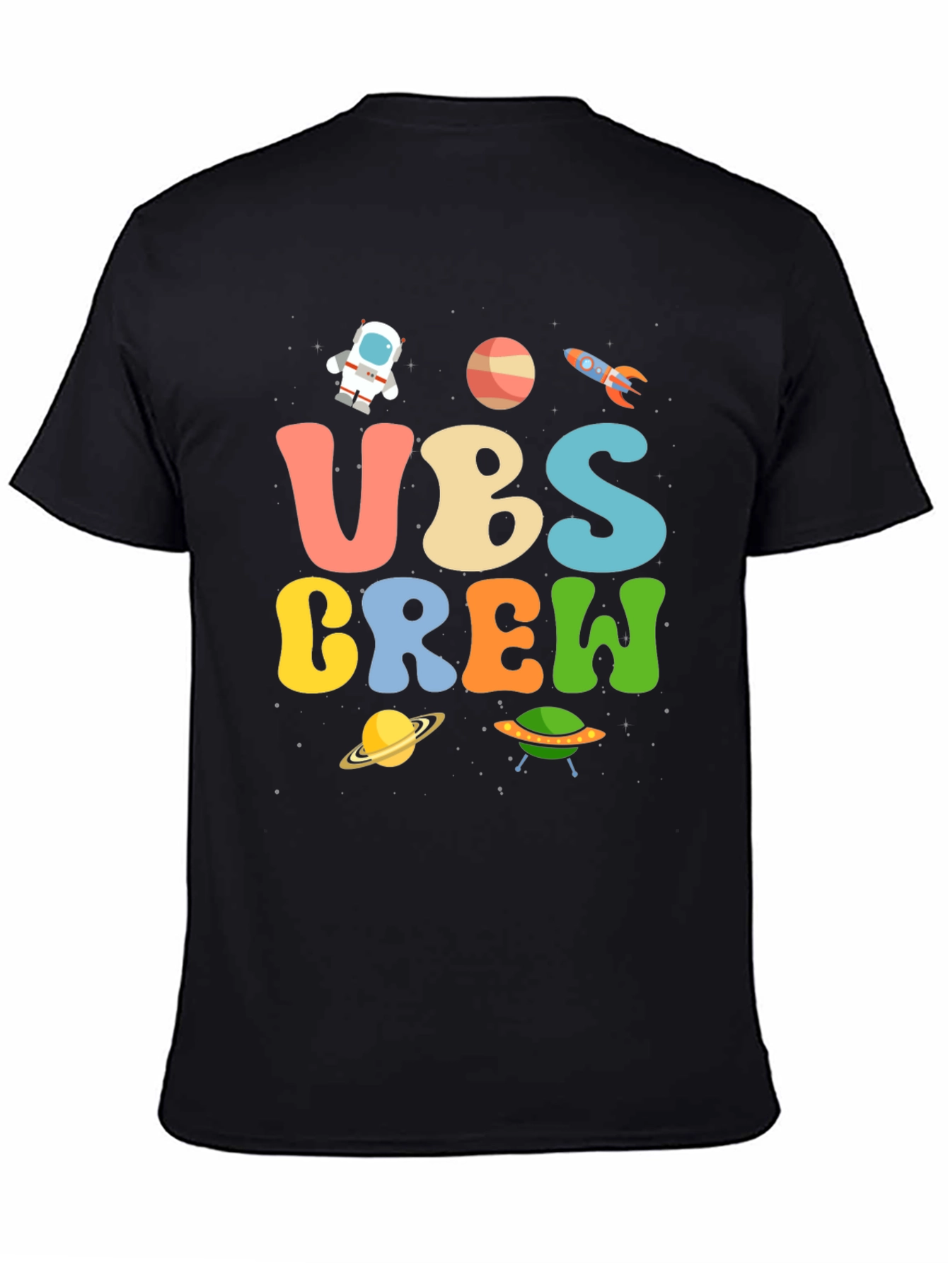 Space-Themed UBS Crew Graphic T-Shirt
