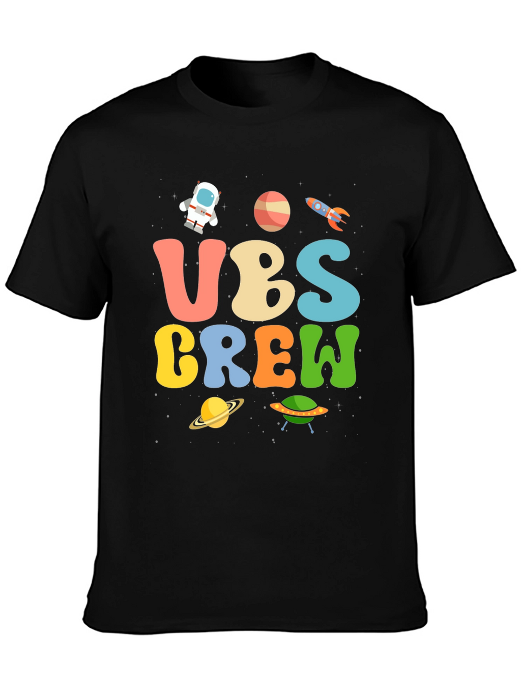 Space-Themed UBS Crew Graphic T-Shirt
