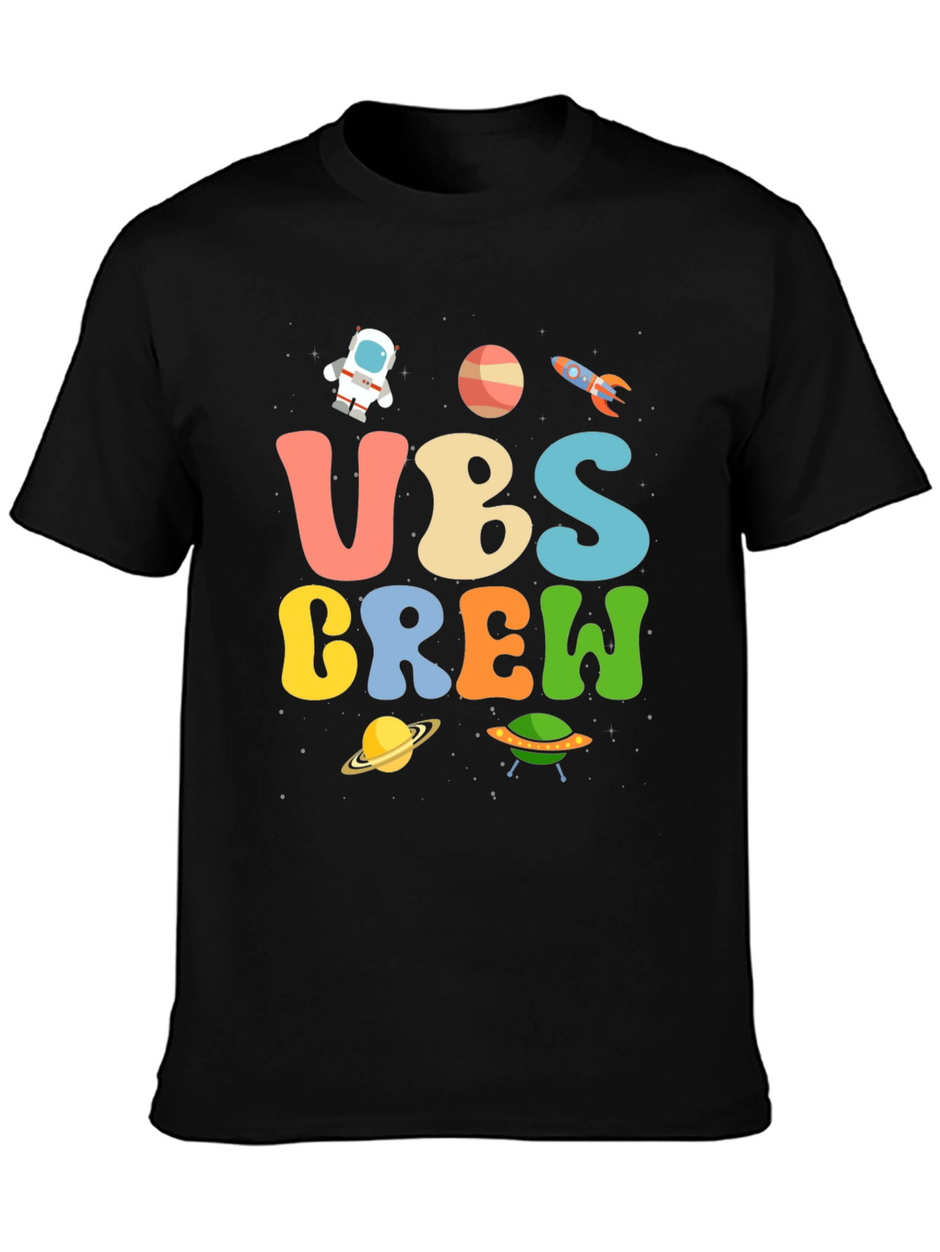 Space-Themed UBS Crew Graphic T-Shirt