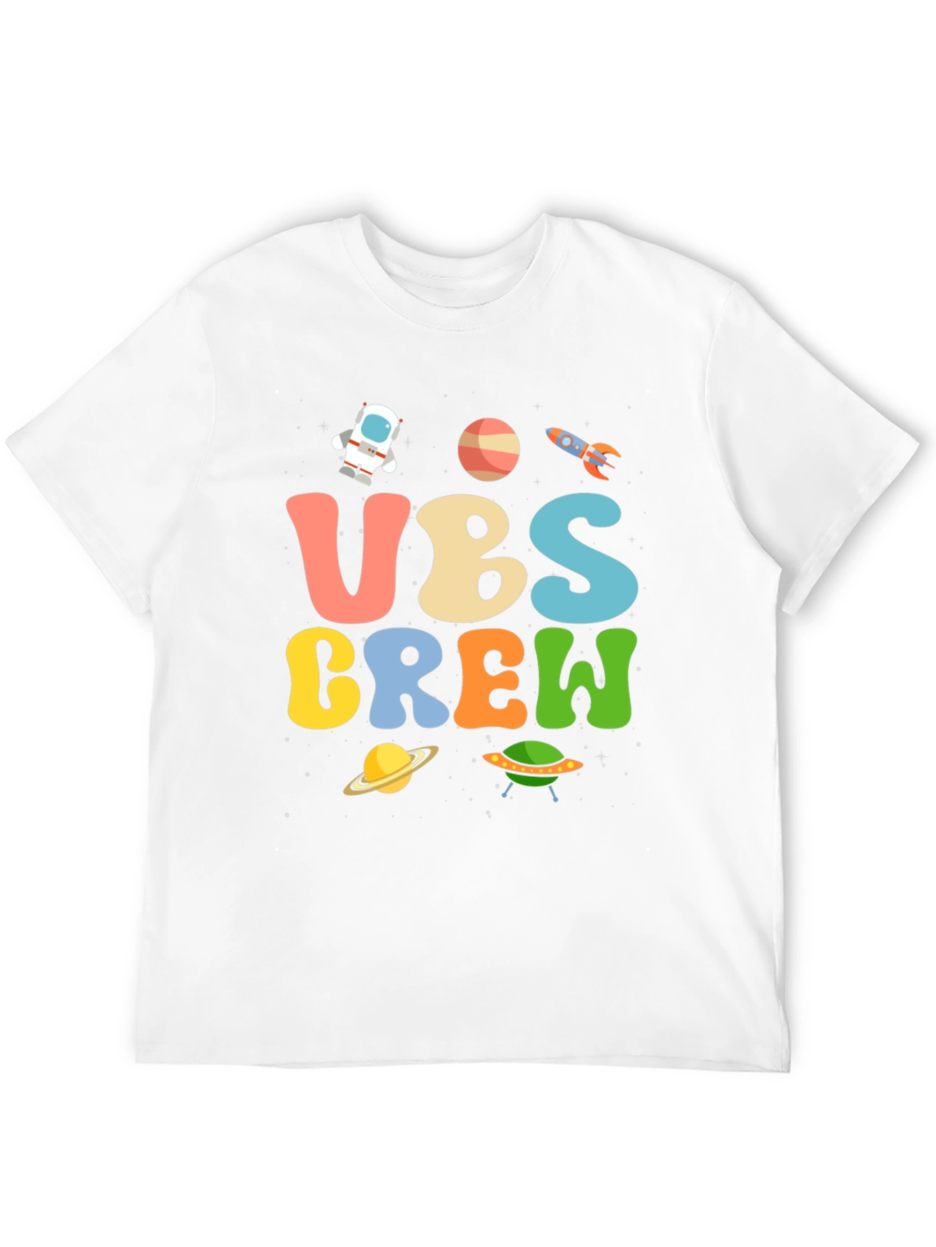Space-Themed UBS Crew Graphic T-Shirt