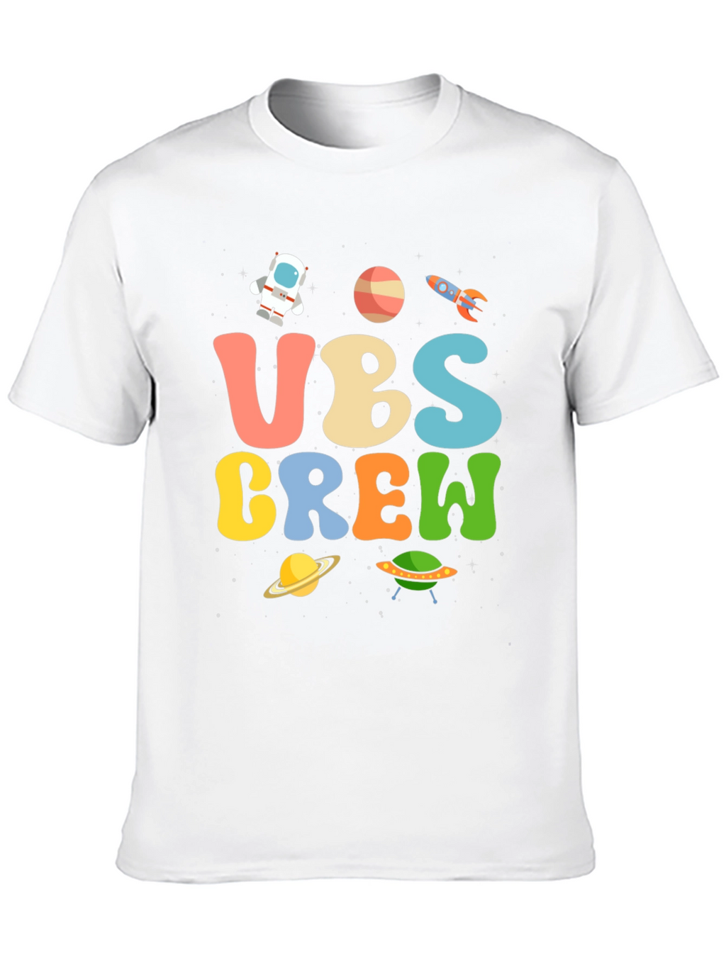 Space-Themed UBS Crew Graphic T-Shirt