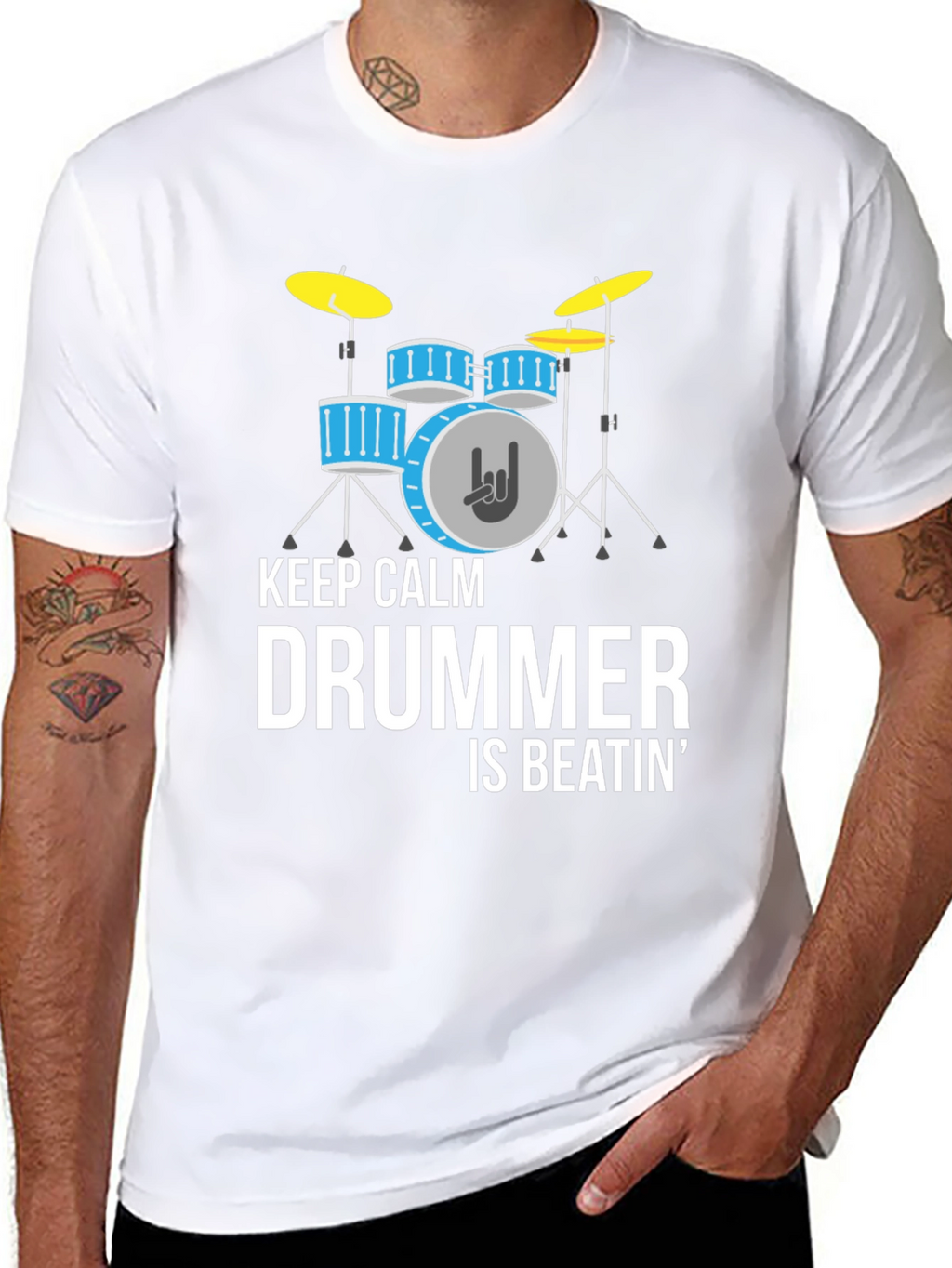 Keep Calm Drummer Beatin Graphic T-Shirt