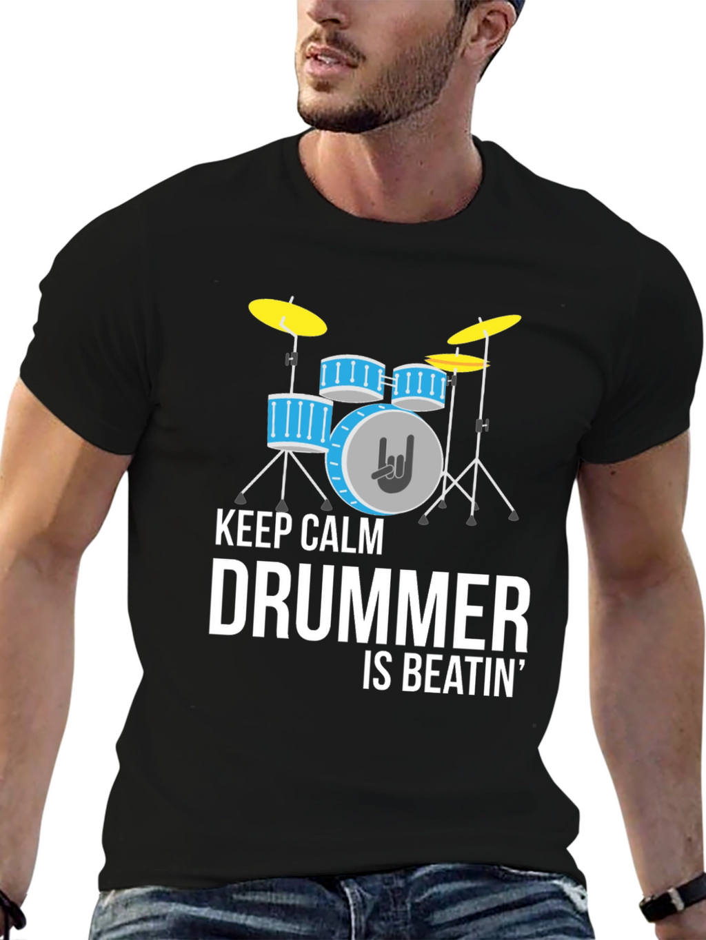 Keep Calm Drummer Beatin Graphic T-Shirt