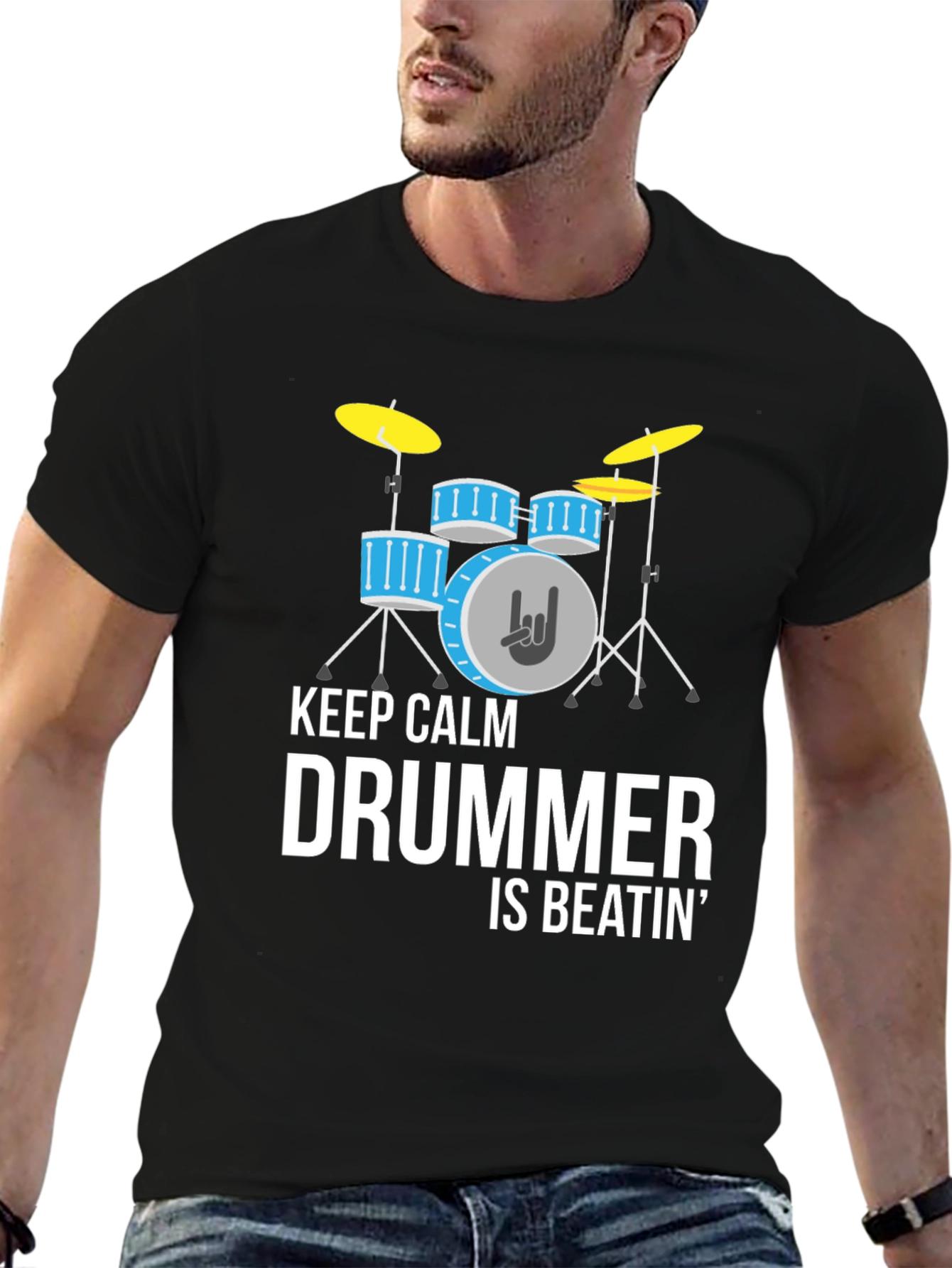 Keep Calm Drummer Beatin Graphic T-Shirt
