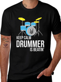 Keep Calm Drummer Beatin Graphic T-Shirt