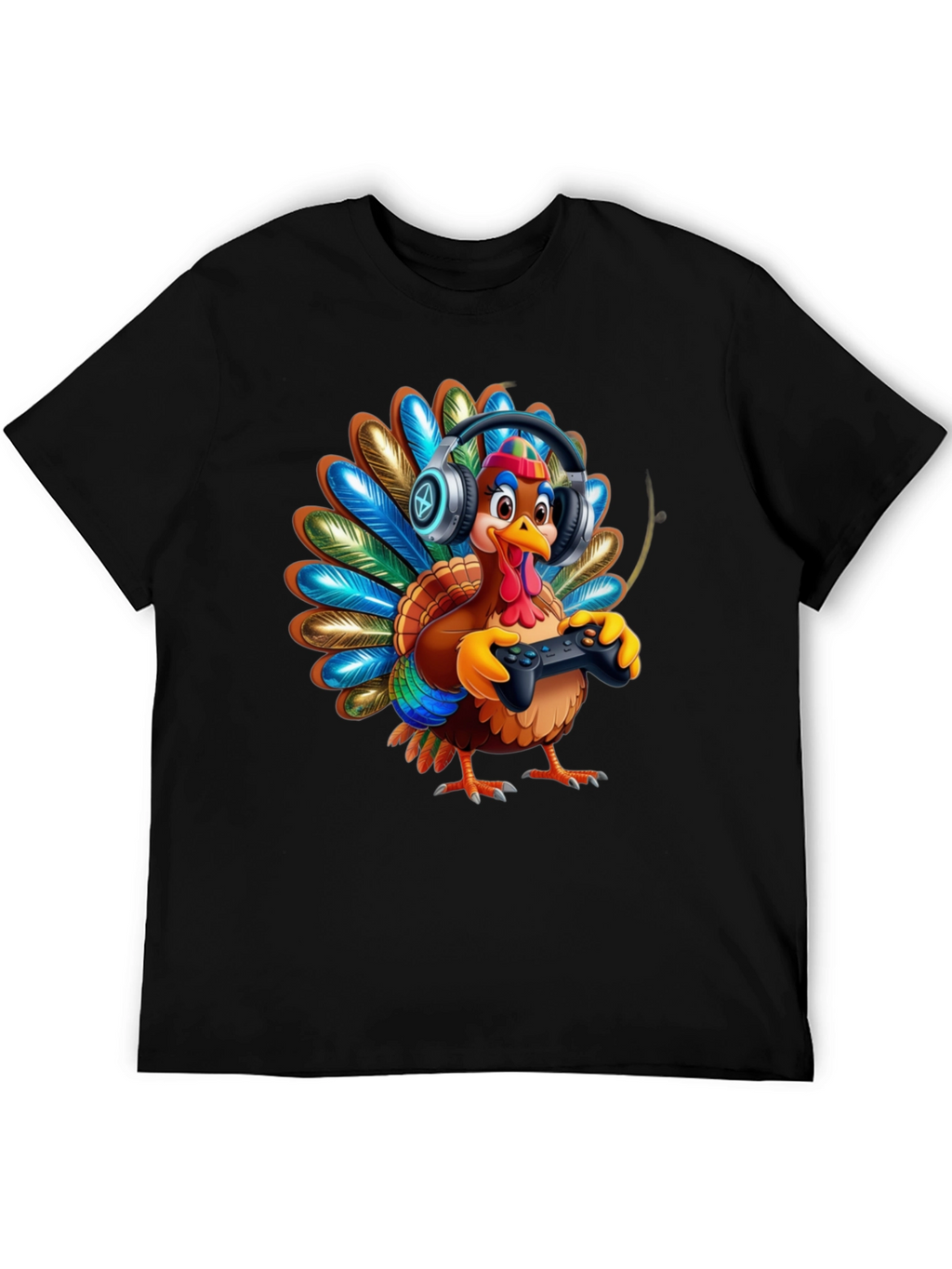 Gaming Turkey Graphic Tee - Thanksgiving Gamer Shirt