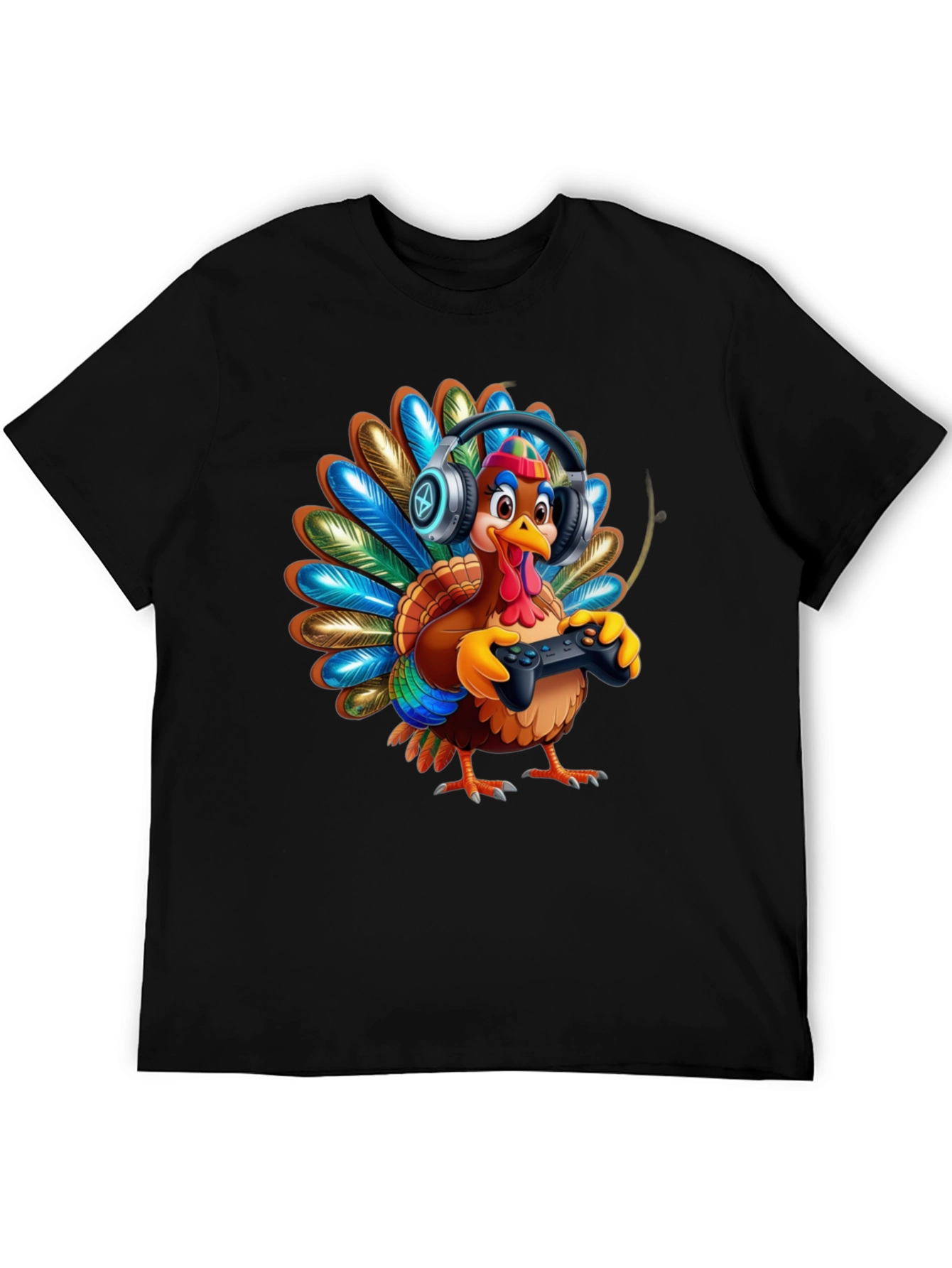 Gaming Turkey Graphic Tee - Thanksgiving Gamer Shirt