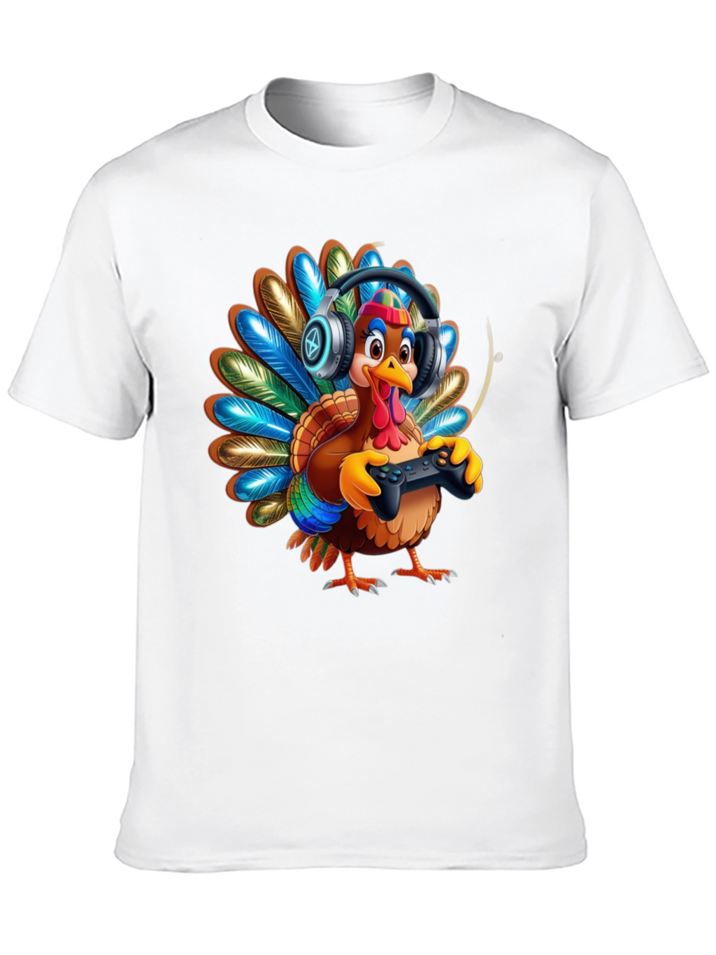 Gaming Turkey Graphic Tee - Thanksgiving Gamer Shirt