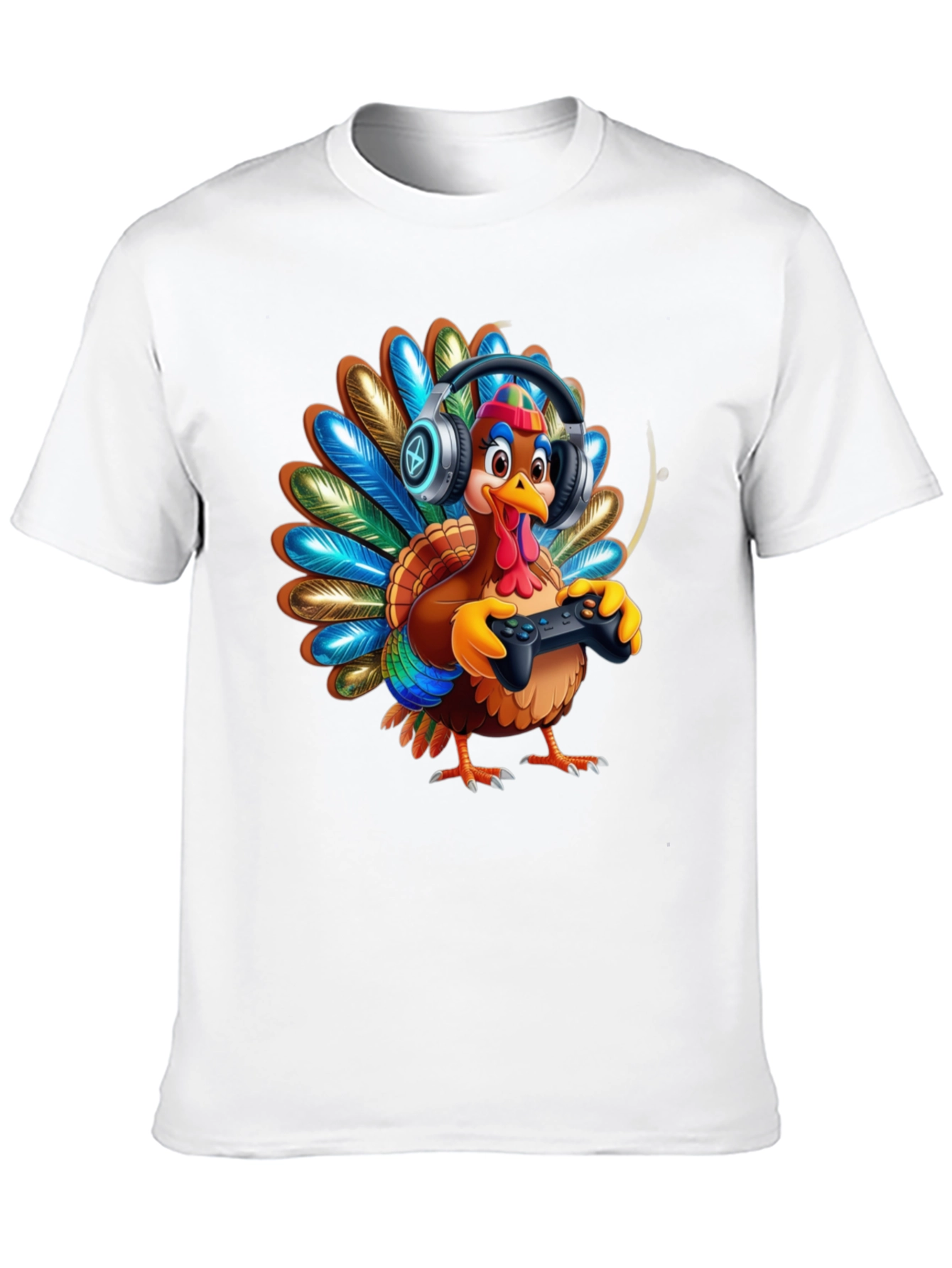 Gaming Turkey Graphic Tee - Thanksgiving Gamer Shirt