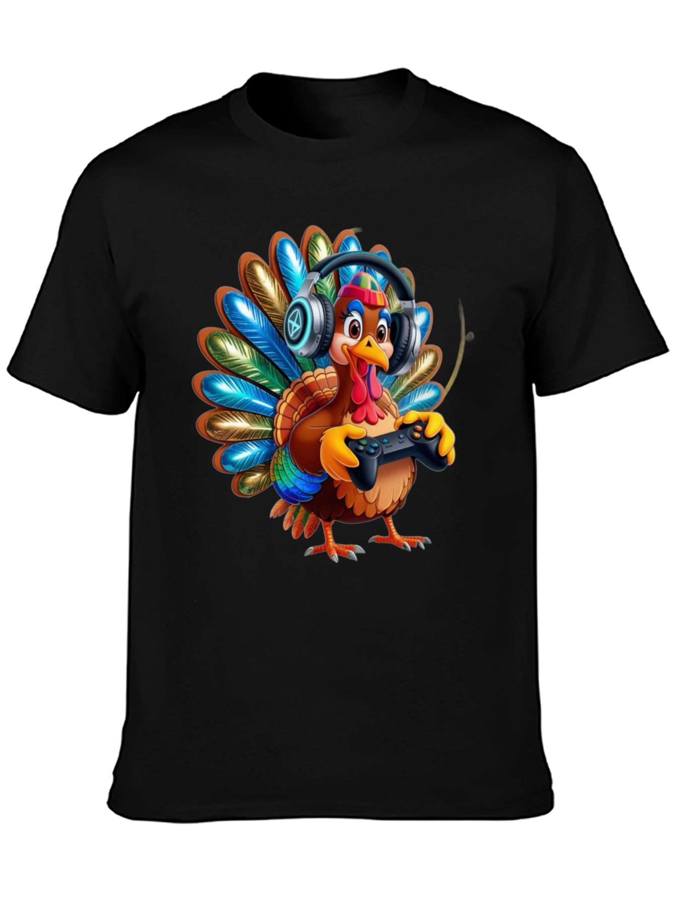 Gaming Turkey Graphic Tee - Thanksgiving Gamer Shirt
