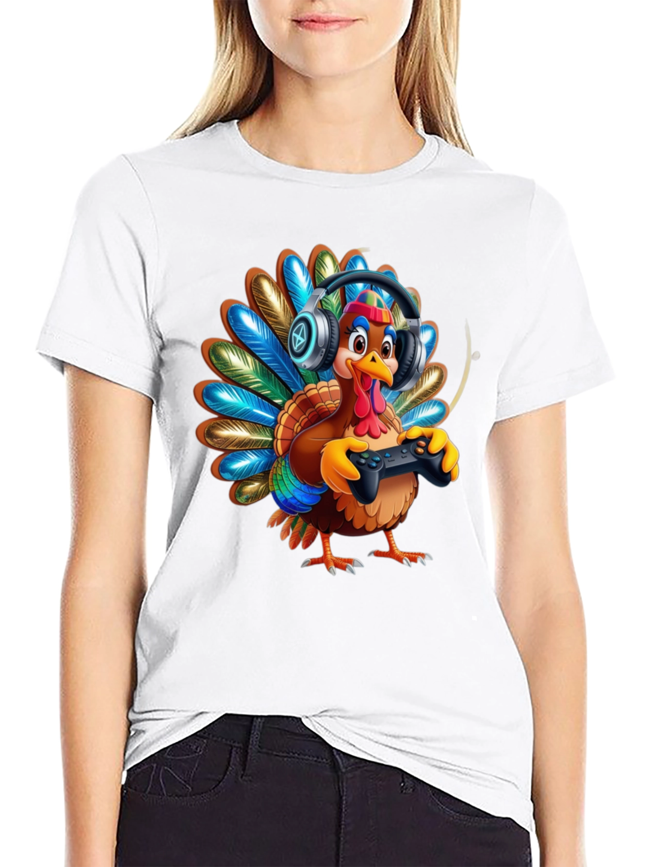Gaming Turkey Graphic Tee - Thanksgiving Gamer Shirt