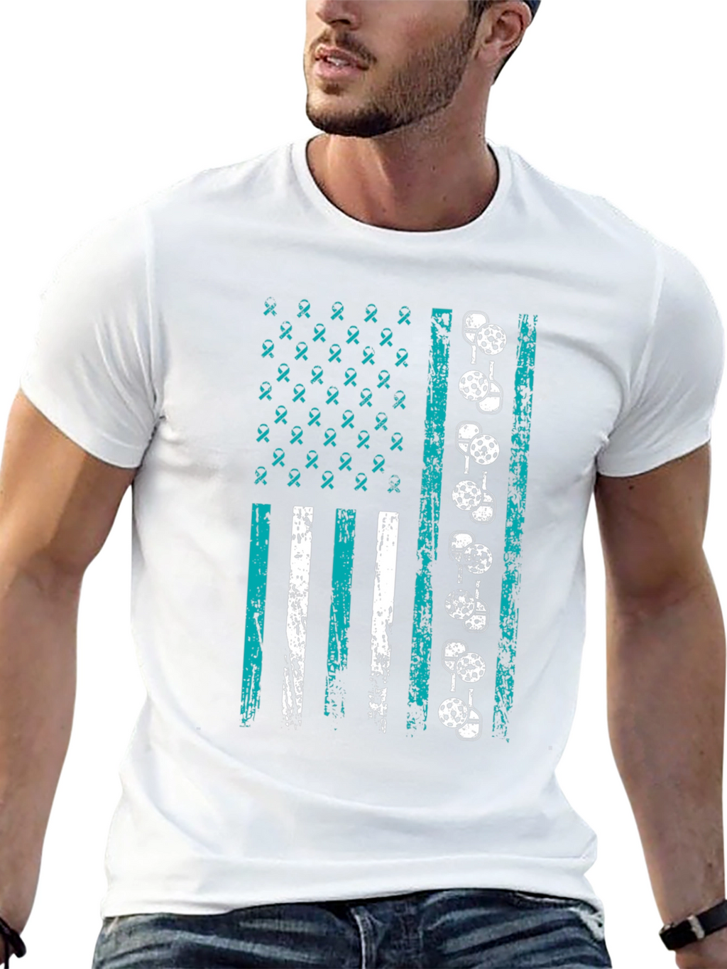 Pickleball American Flag Graphic T-Shirt