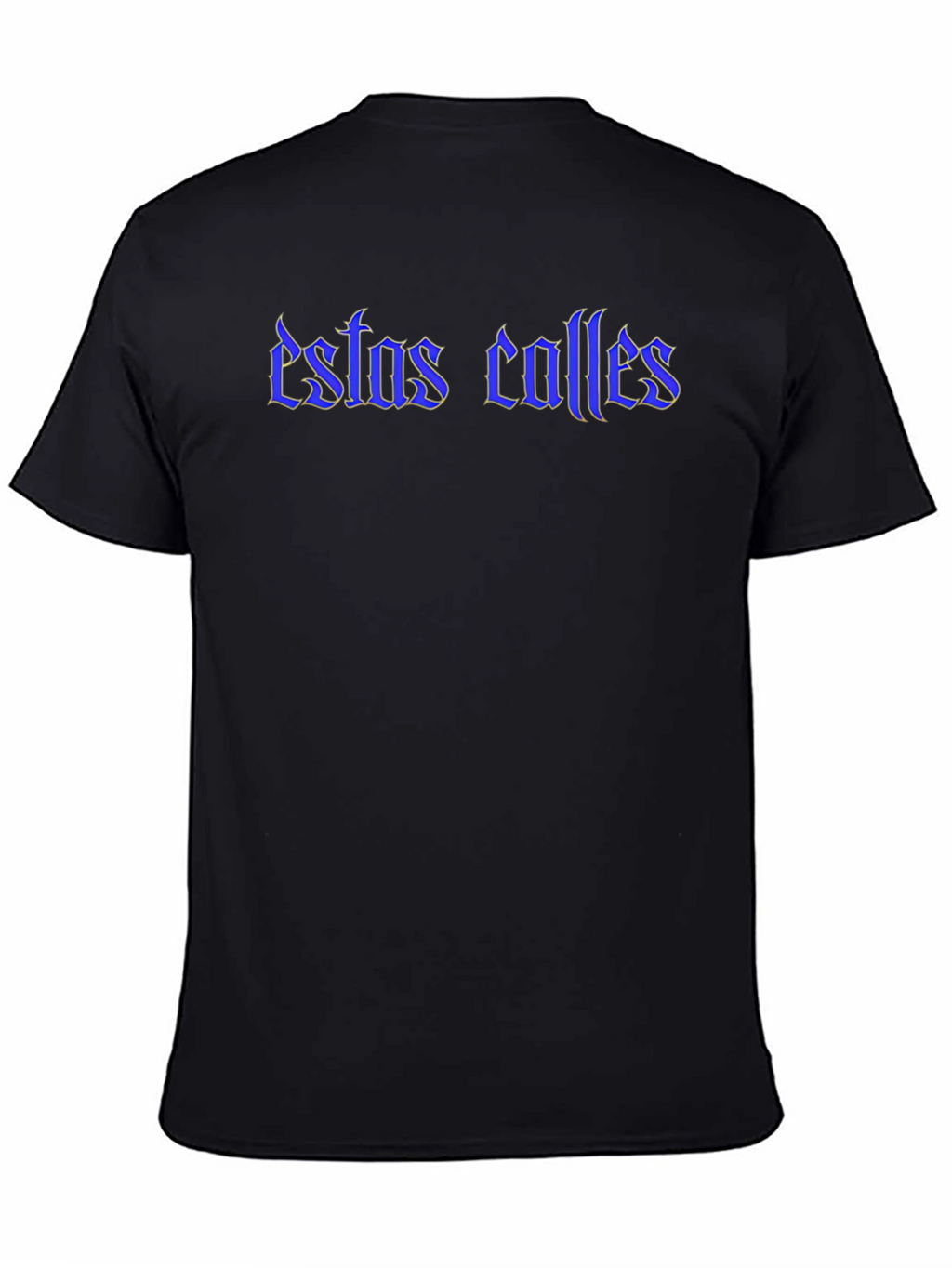 Estas Calles Graphic Tee - Blue Text on Black