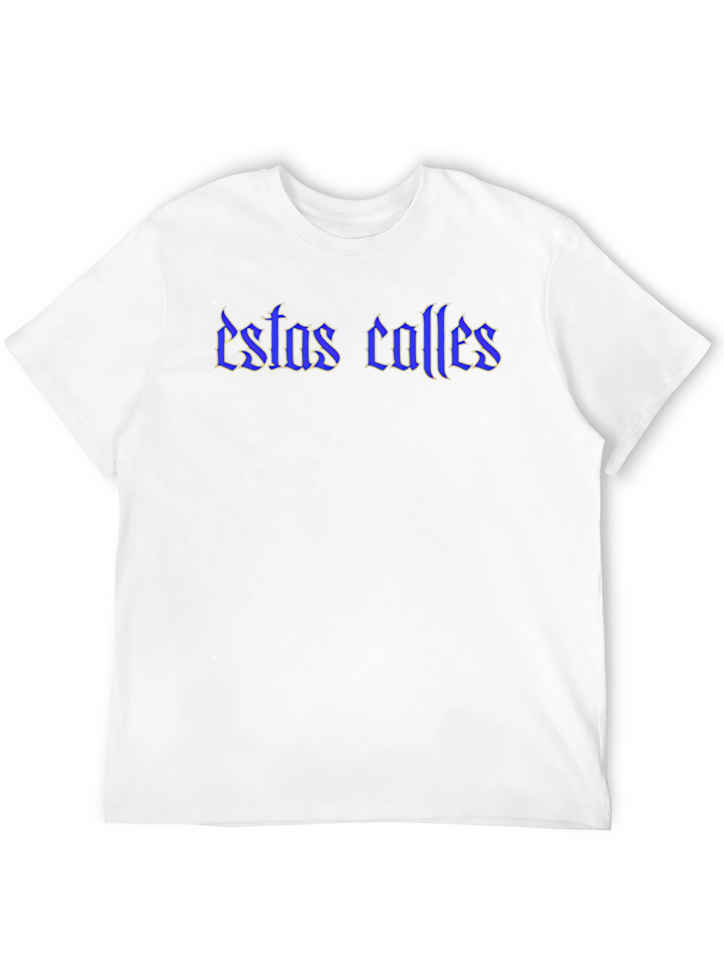 Estas Calles Graphic Tee - Blue Text on Black