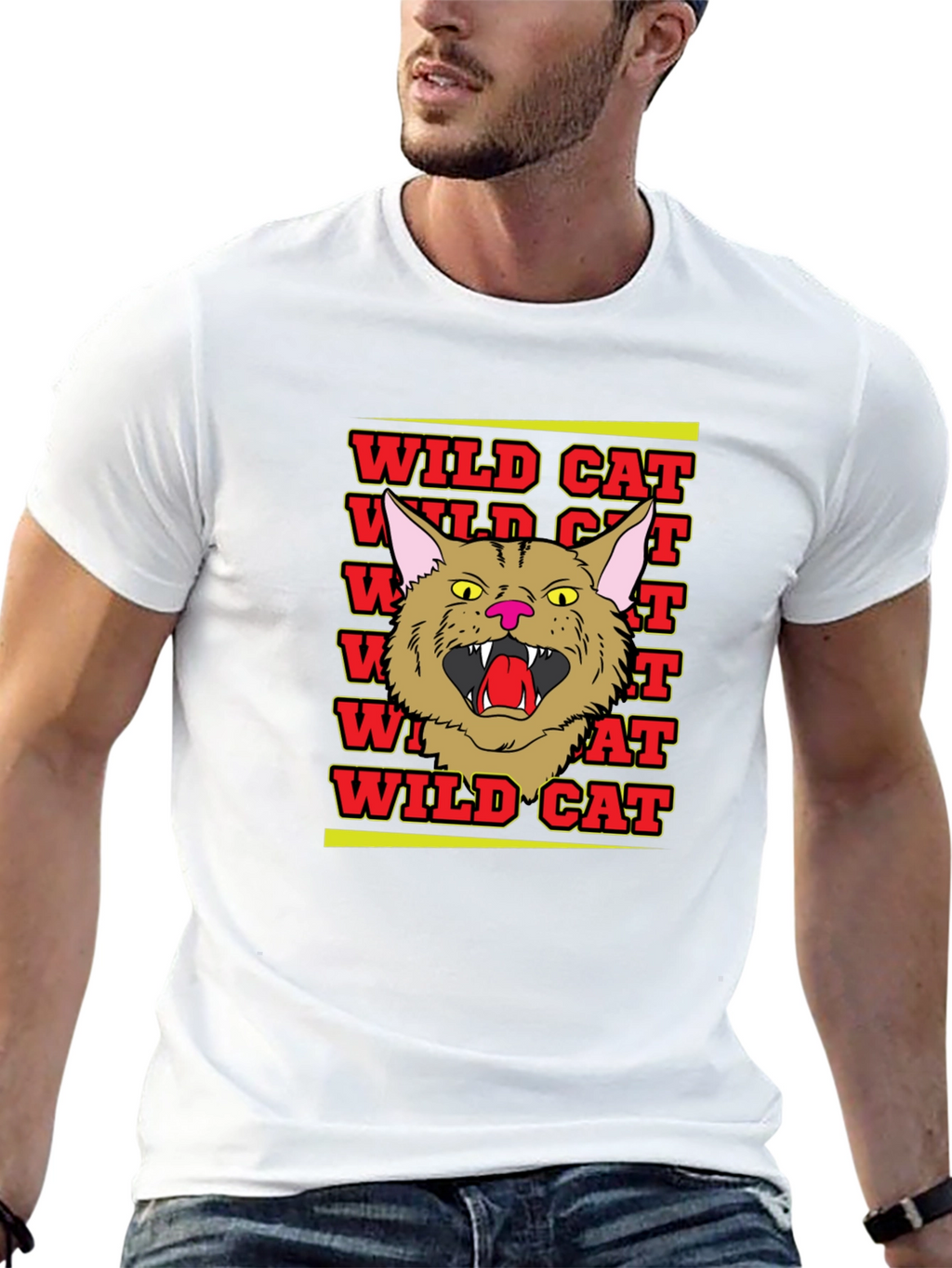 Wildcat Graphic Tee - Angry Cat Design