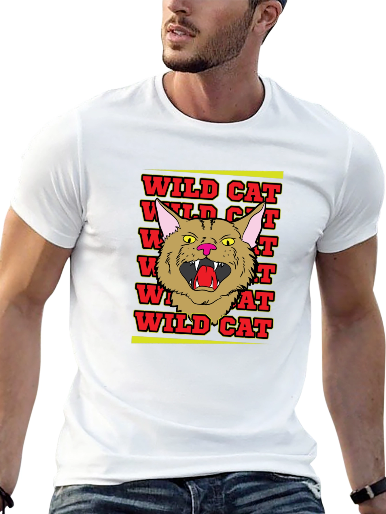Wildcat Graphic Tee - Angry Cat Design
