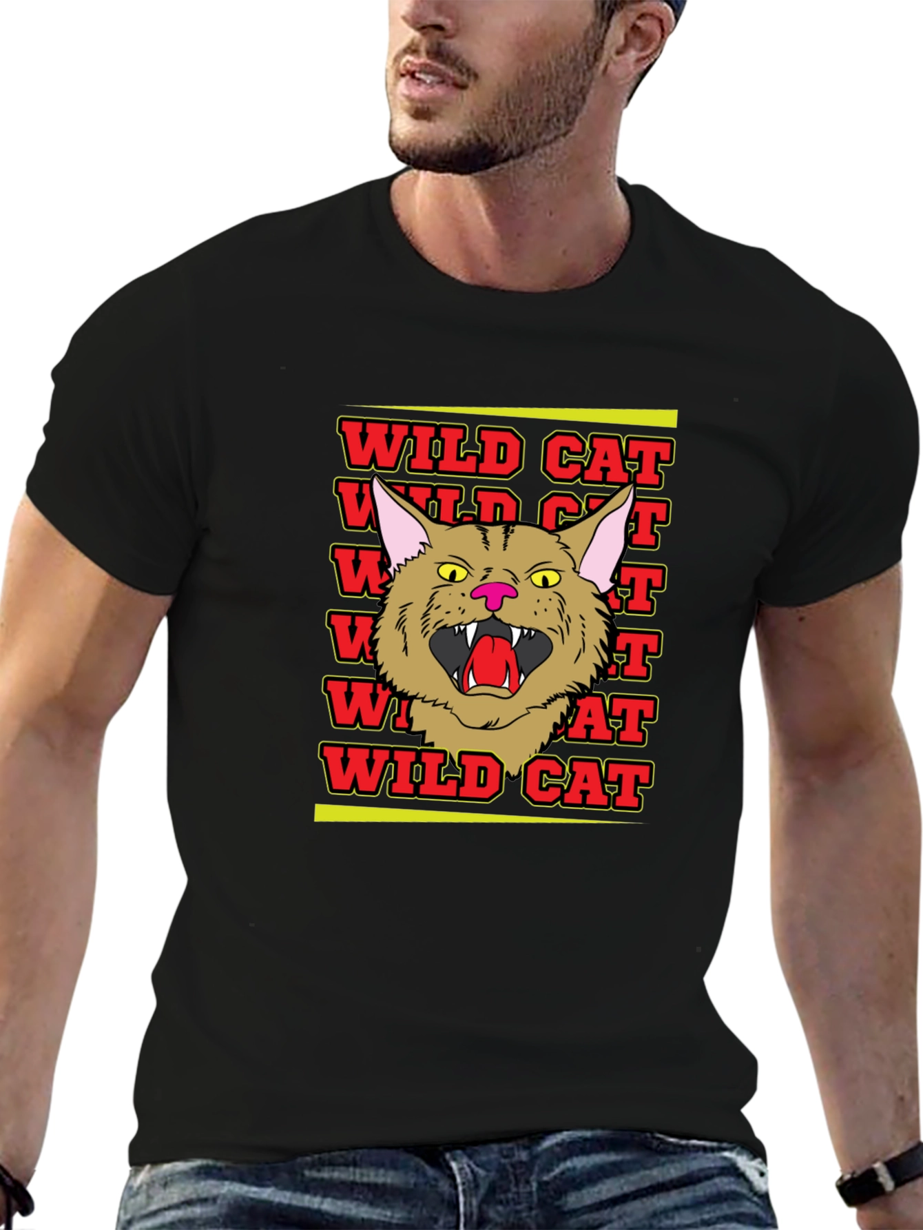 Wildcat Graphic Tee - Angry Cat Design