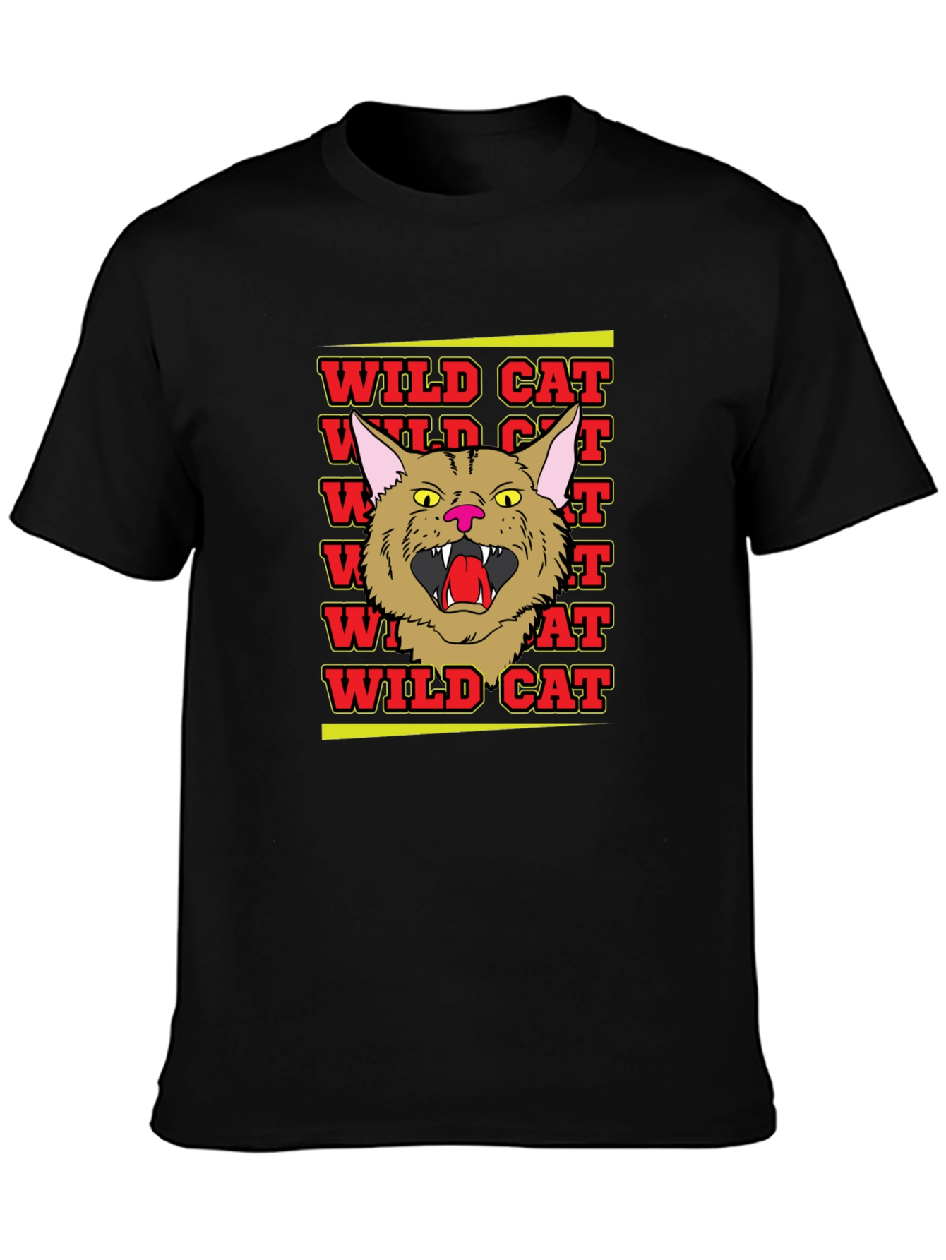 Wildcat Graphic Tee - Angry Cat Design