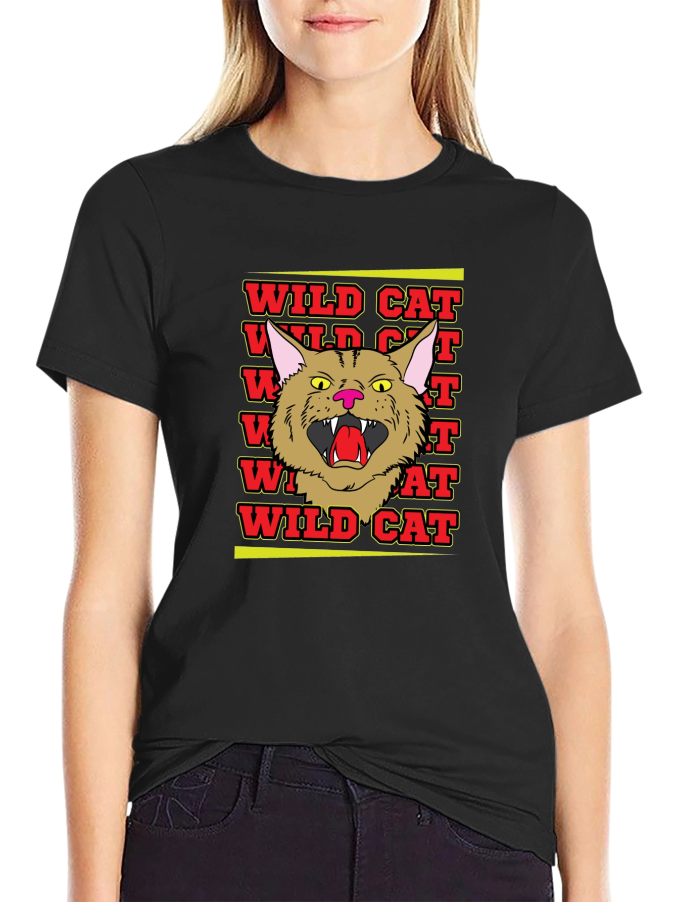 Wildcat Graphic Tee - Angry Cat Design