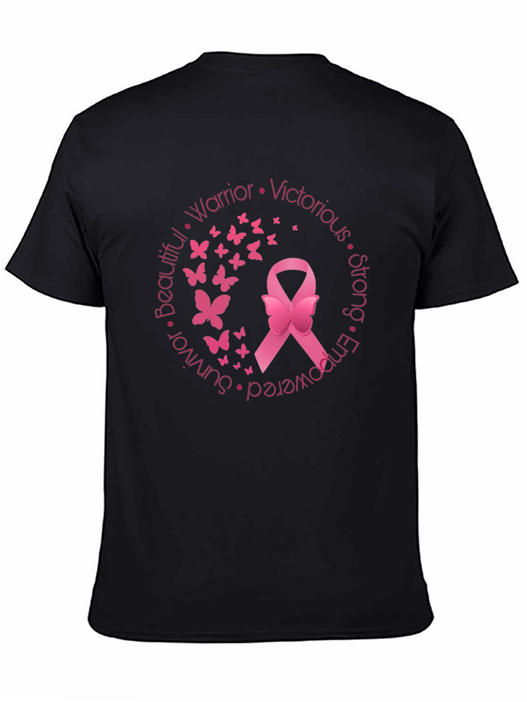 Breast Cancer Awareness Ribbon Butterfly T-Shirt