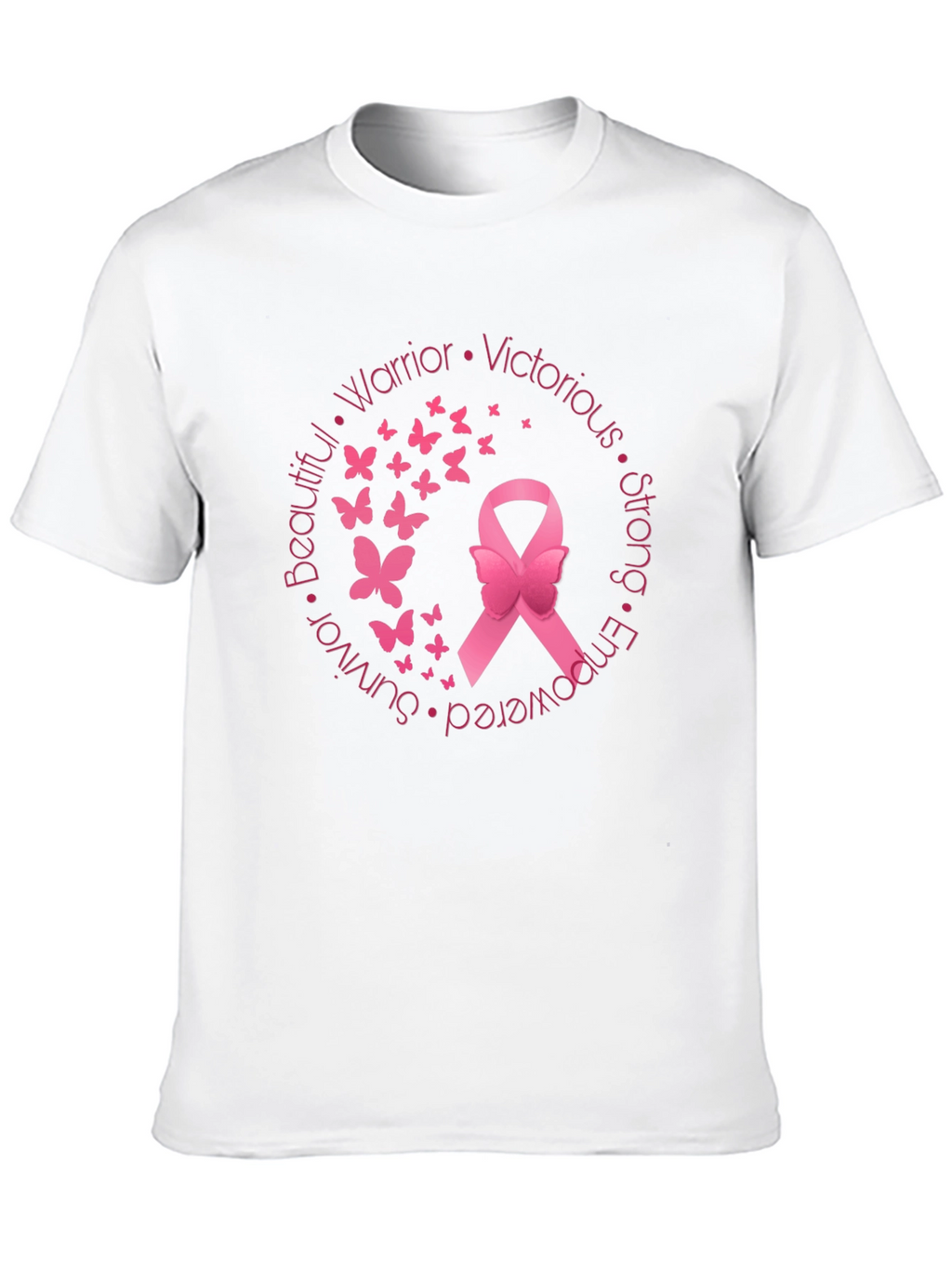 Breast Cancer Awareness Ribbon Butterfly T-Shirt