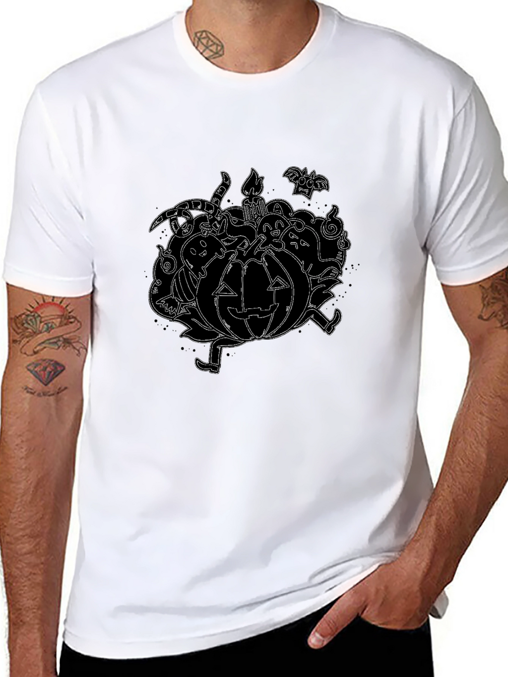 Spooky Pumpkin Halloween Graphic T-Shirt