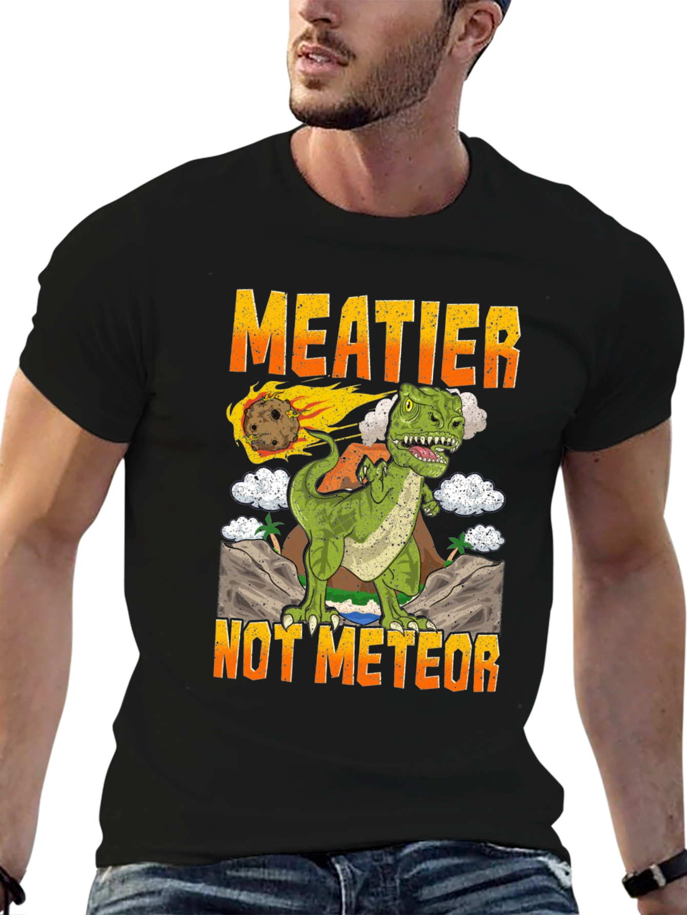 Meatier Not Meteor T-Rex Graphic Tee