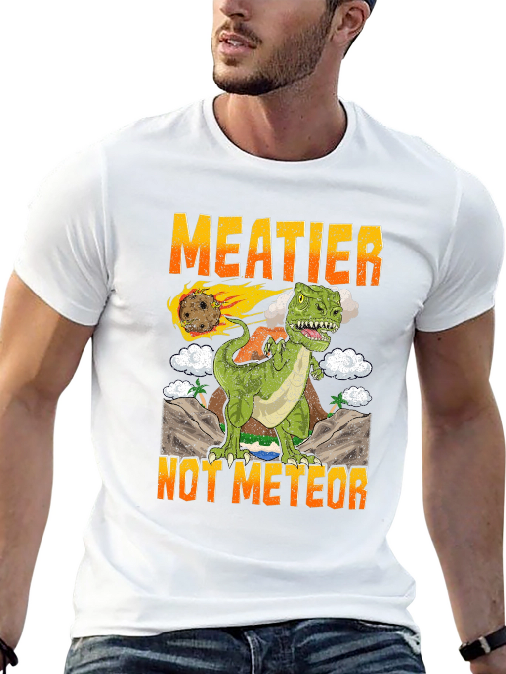Meatier Not Meteor T-Rex Graphic Tee