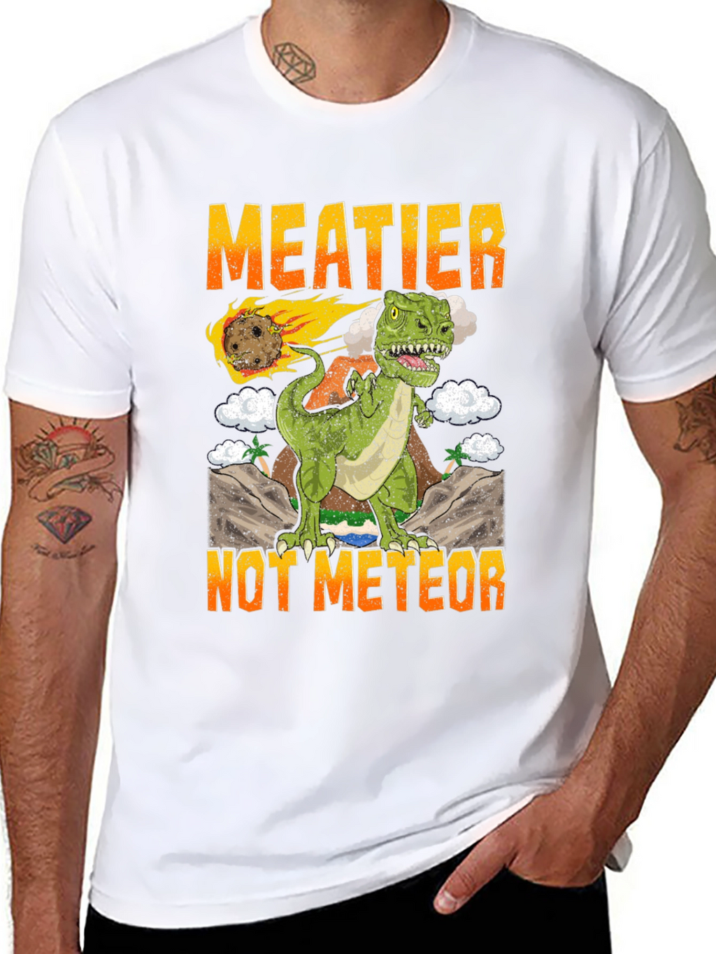 Meatier Not Meteor T-Rex Graphic Tee