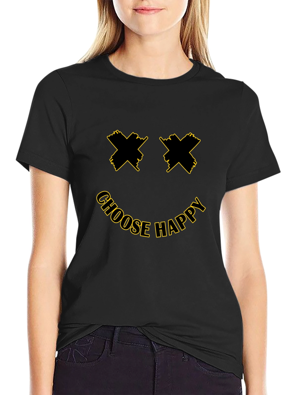 Choose Happy Smiley Face Graphic T-Shirt