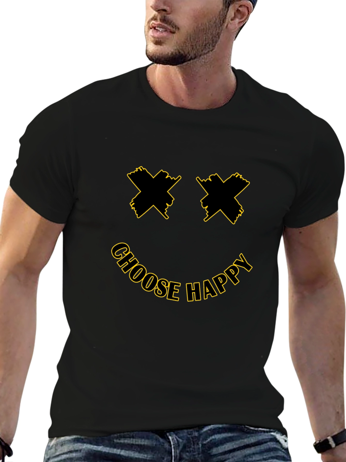 Choose Happy Smiley Face Graphic T-Shirt