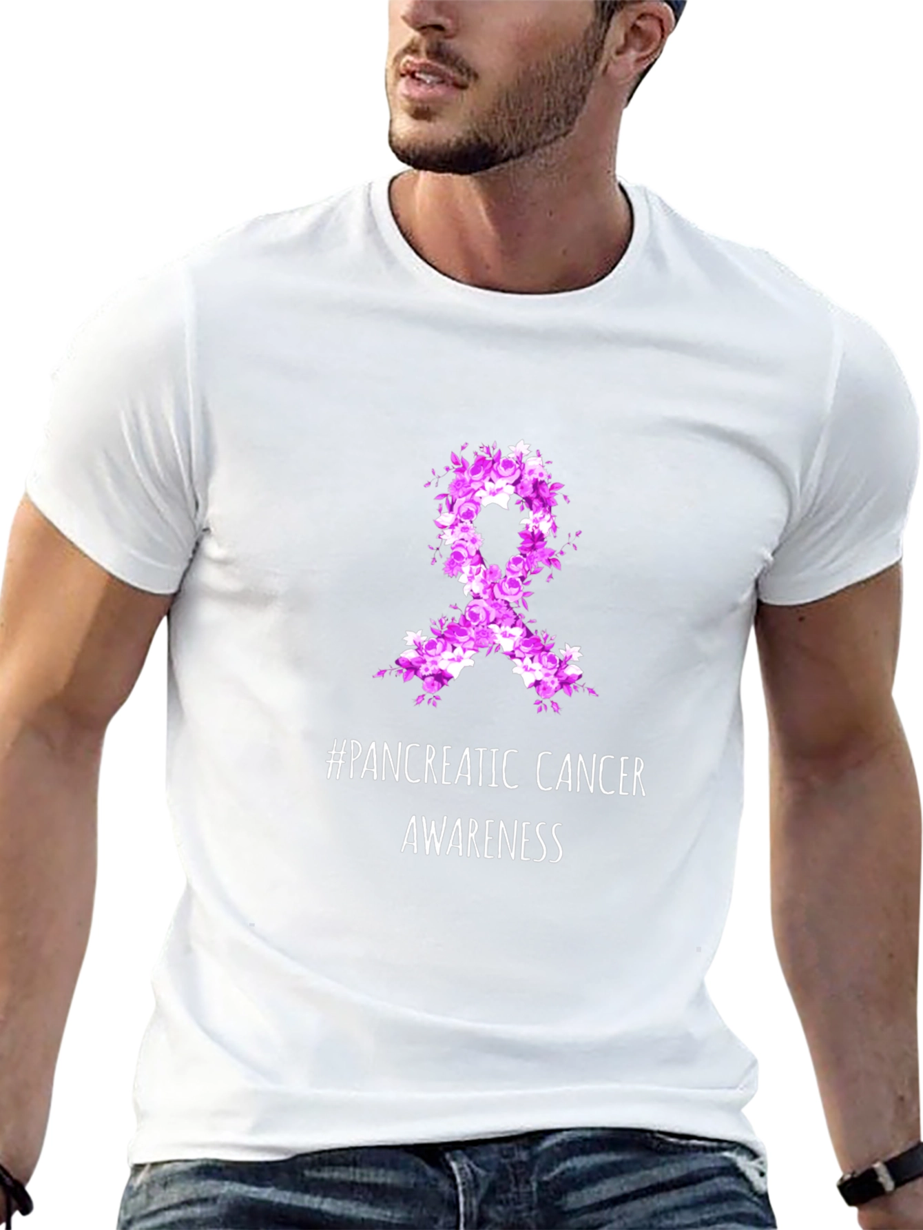 Pancreatic Cancer Awareness T-Shirt Ribbon Design