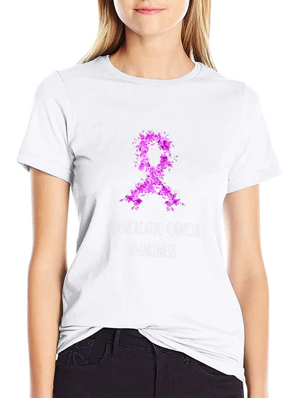 Pancreatic Cancer Awareness T-Shirt Ribbon Design