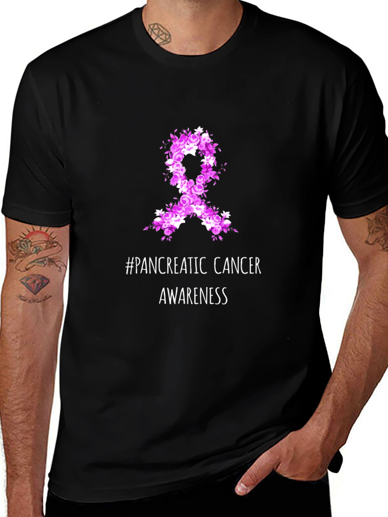 Pancreatic Cancer Awareness T-Shirt Ribbon Design