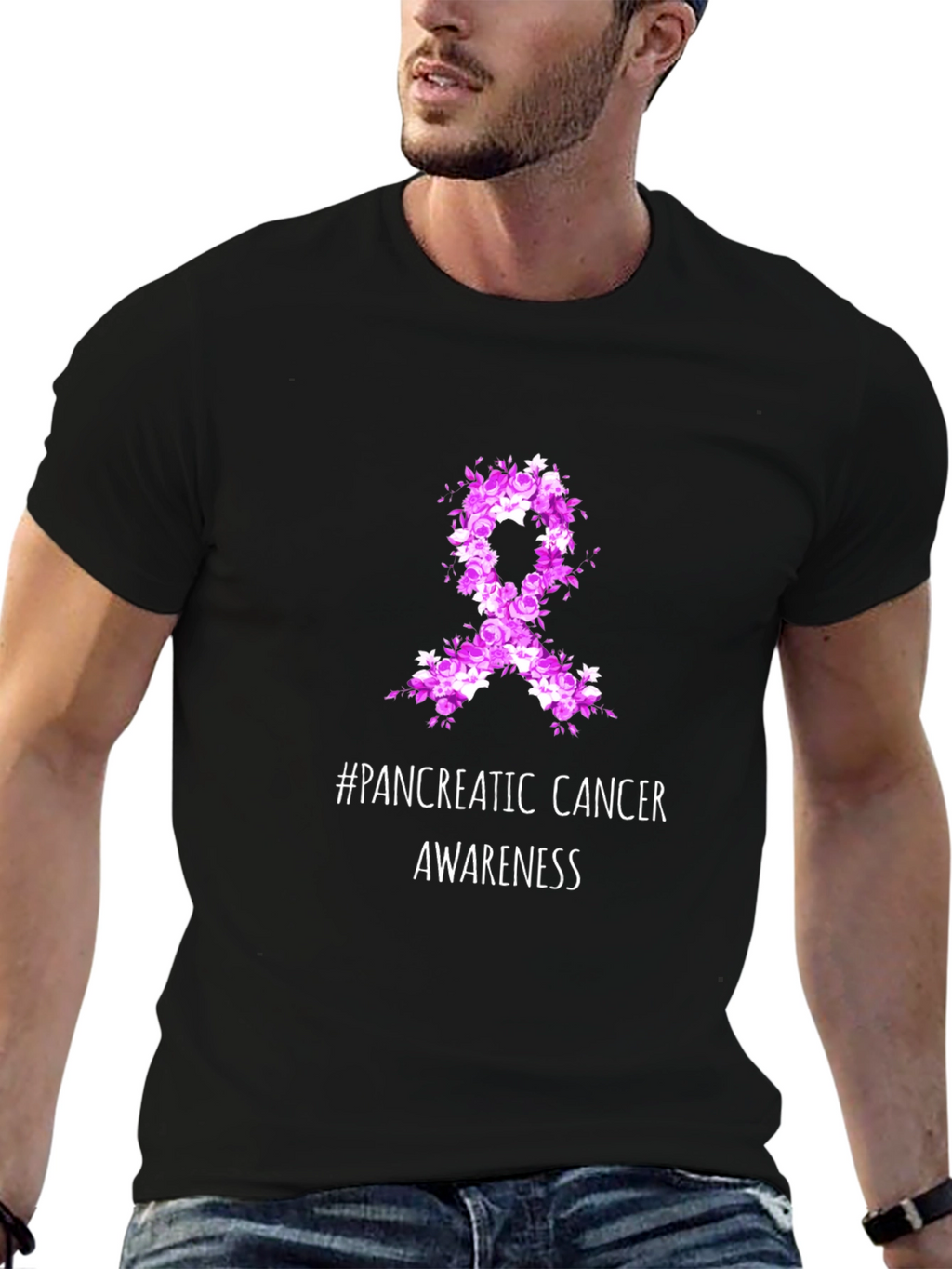 Pancreatic Cancer Awareness T-Shirt Ribbon Design